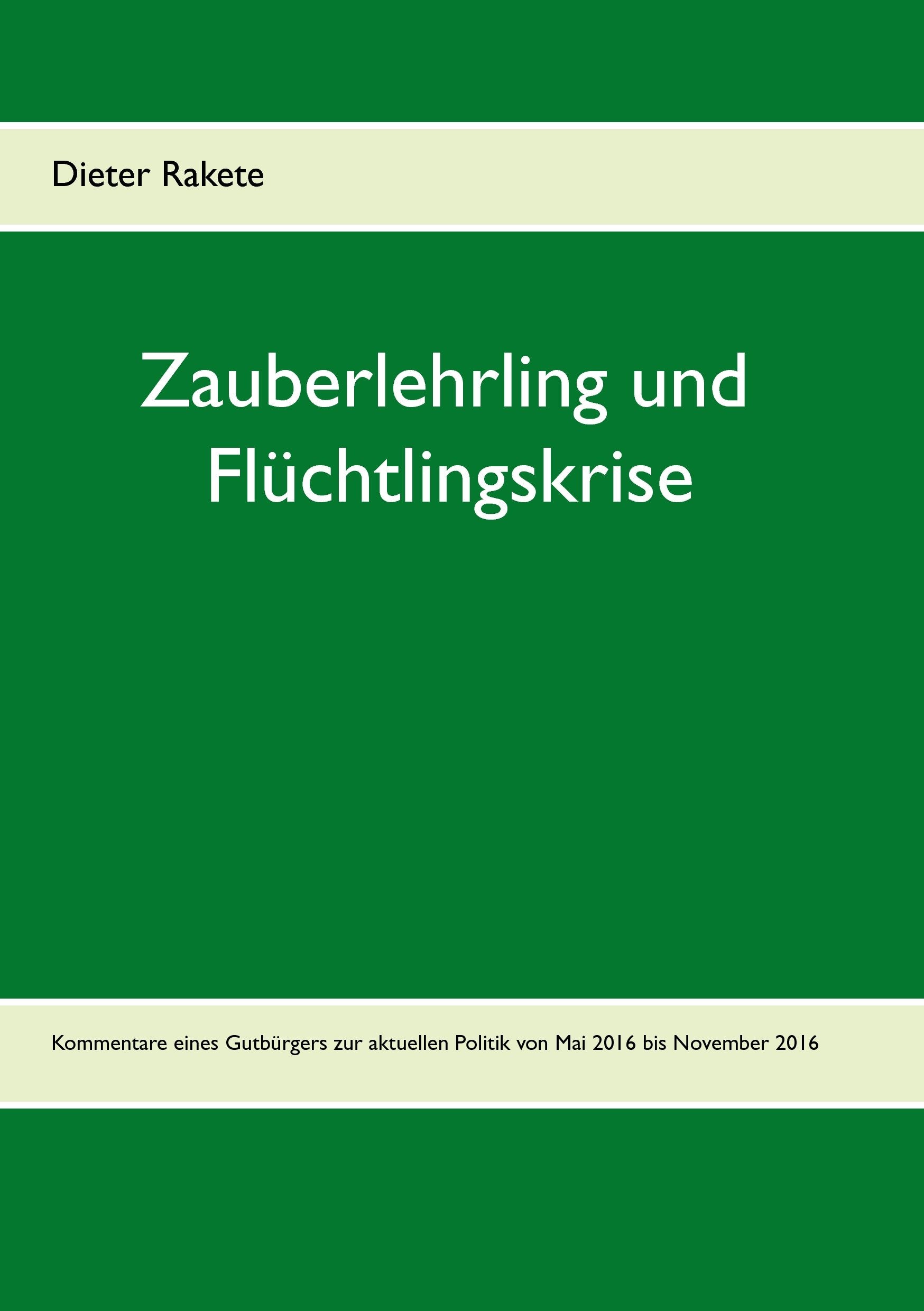 Zauberlehrling und Flüchtlingskrise: Kommentare eines Gutbürgers zur aktuellen Politik von Mai 2016 bis November 2016 Essays & Short Stories