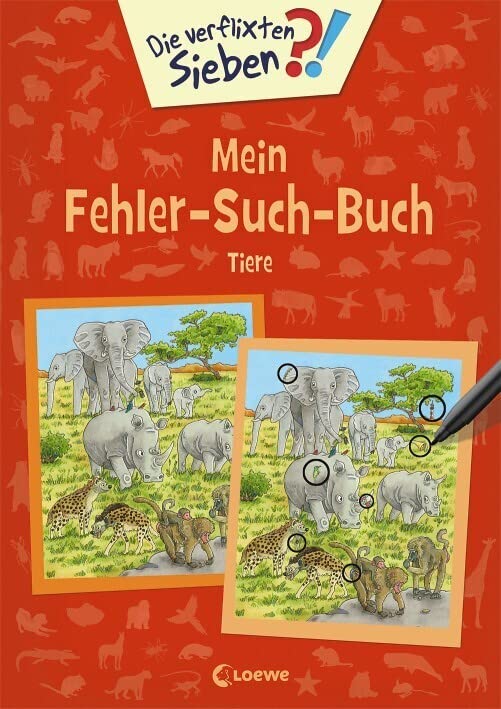 Die verflixten Sieben - Mein Fehler-Such-Buch - Tiere: Rätsel für Kinder ab 5 Jahre Film, Art & Culture