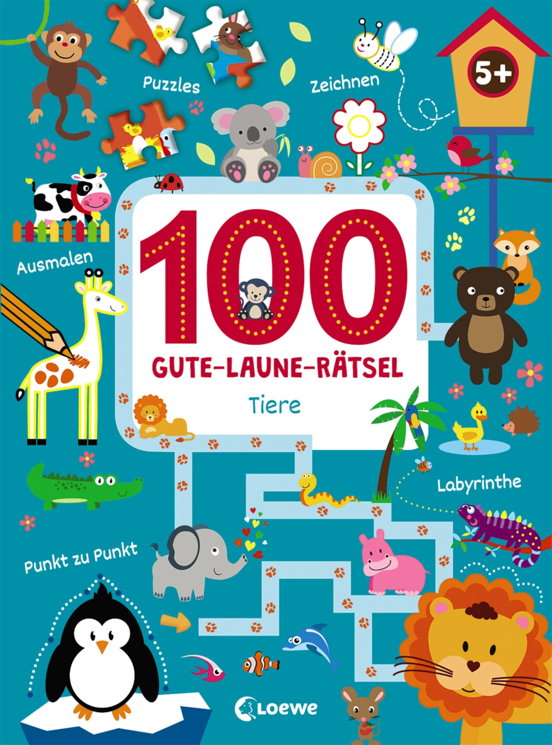 100 Gute-Laune-Rätsel - Tiere: Lernspiele für Kinder ab 5 Jahre Pets