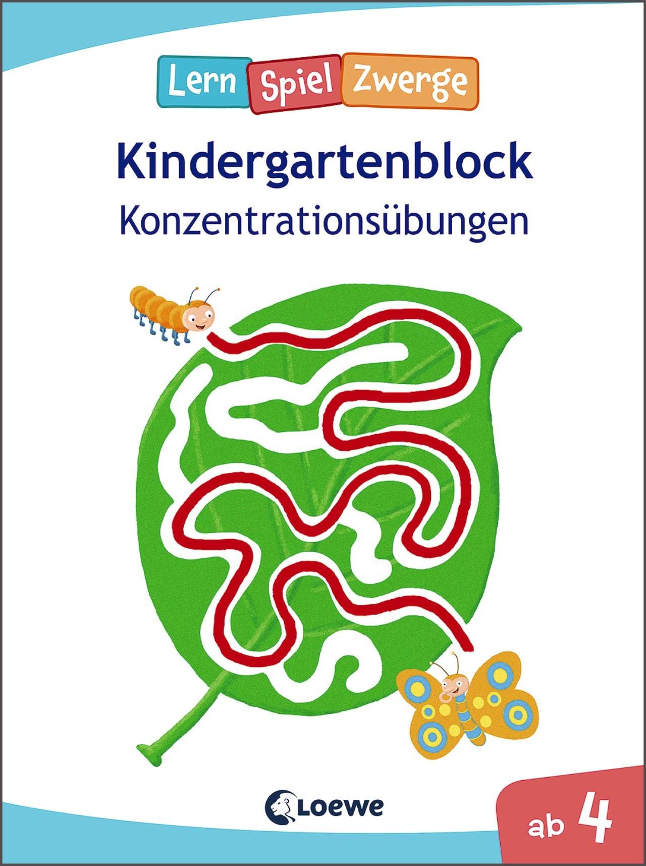 Die neuen LernSpielZwerge - Konzentrationsübungen: Kindergartenblock ab 4 Jahre - Lernspiele und Übungen für Kindergarten und Vorschule Leisure & Fun