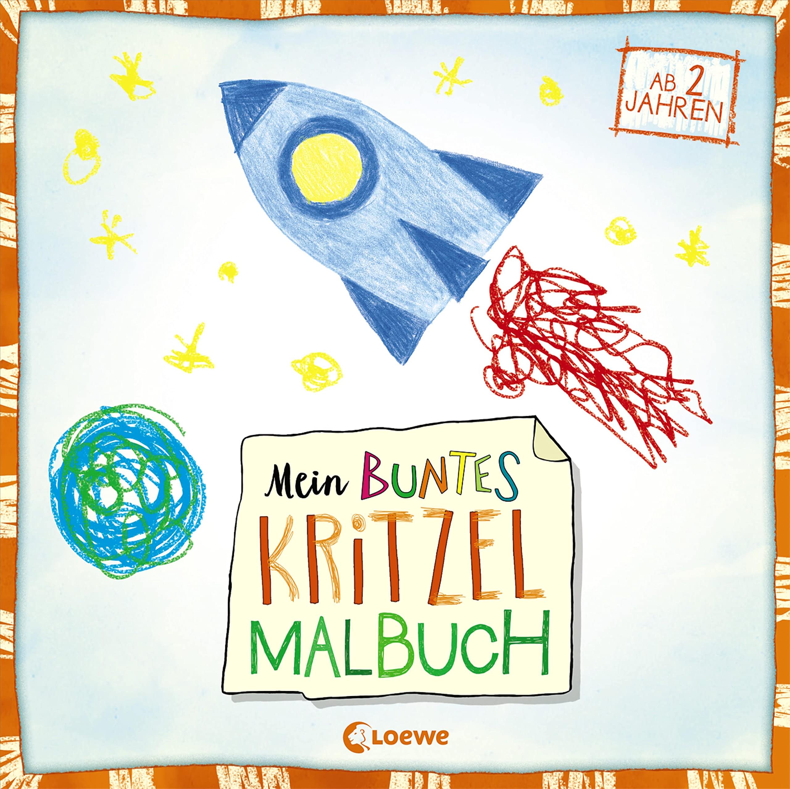 Mein buntes Kritzel-Malbuch (Rakete): Kritzelbuch mit farbigen Motiven für Kinder ab 2 Jahre Film, Art & Culture