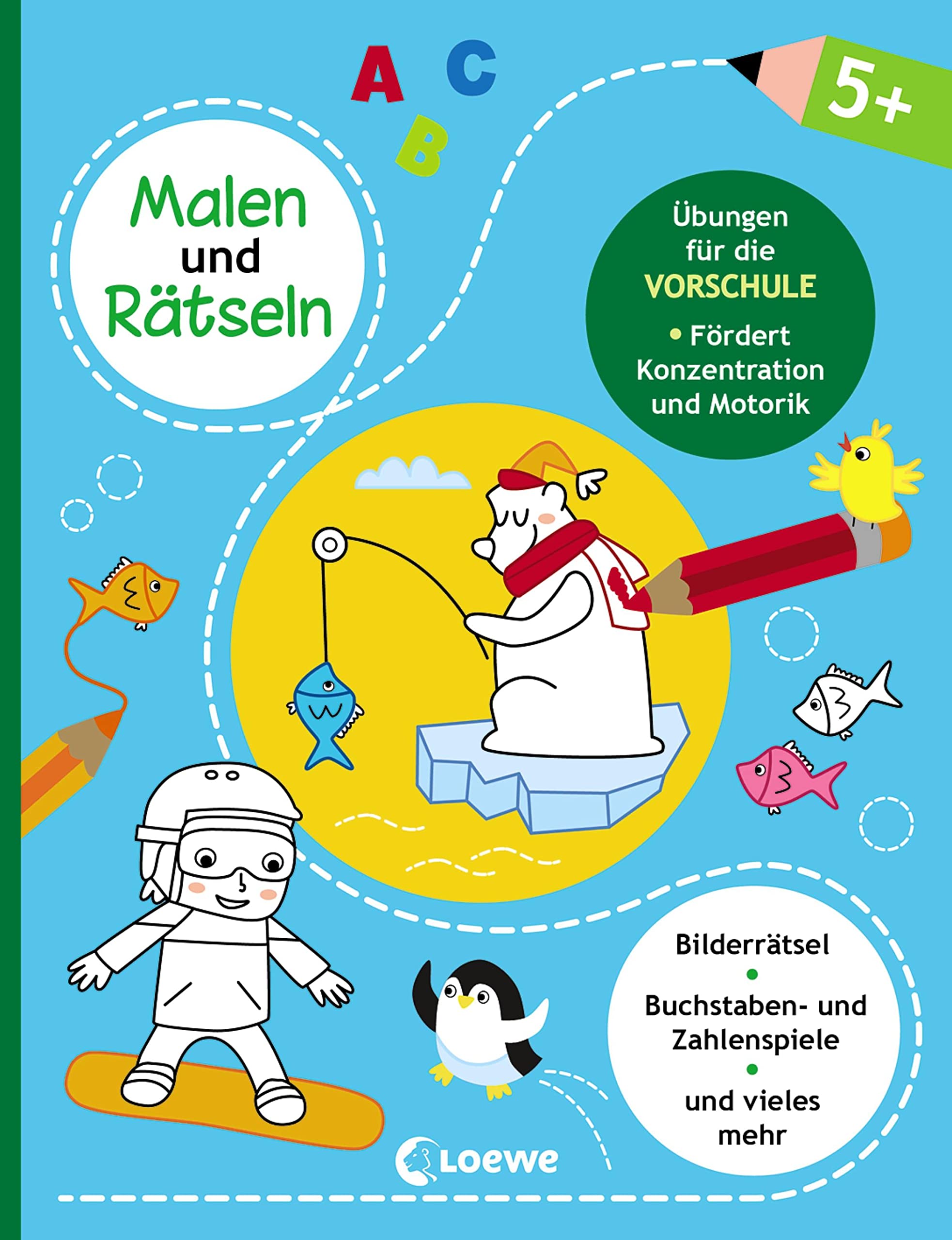 Malen und Rätseln - Übungen für die Vorschule (5+): Beschäftigung für Kinder zur Förderung der Feinmotorik und Konzentration Film, Art & Culture