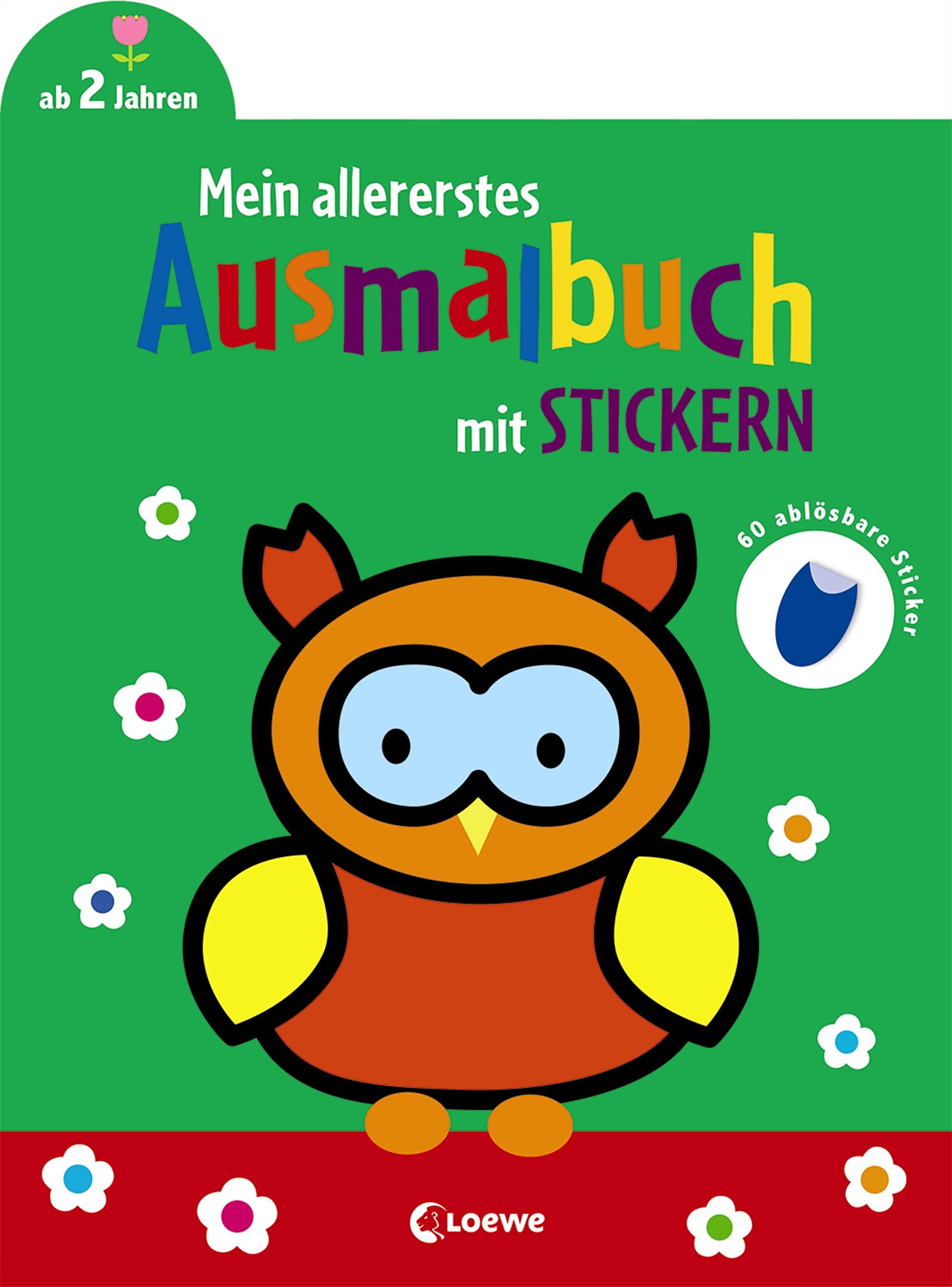 Mein allererstes Ausmalbuch mit Stickern (Eule): Malbuch zum Fördern von Kreativität und Motorik für Kinder ab 24 Monate Film, Art & Culture