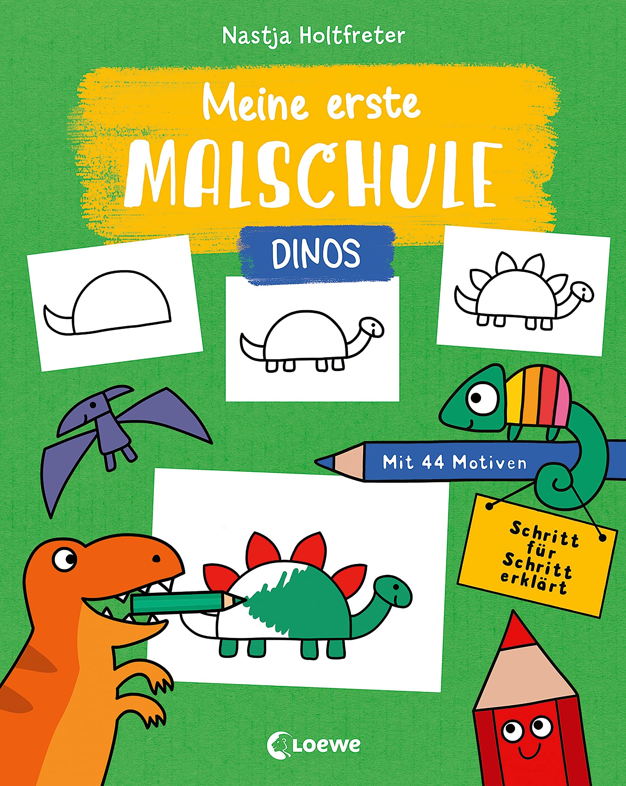 Meine erste Malschule - Dinos: Mit 44 Motiven - Schritt für Schritt erklärt - Kinderleicht Malen lernen ab 3 Jahren Film, Art & Culture