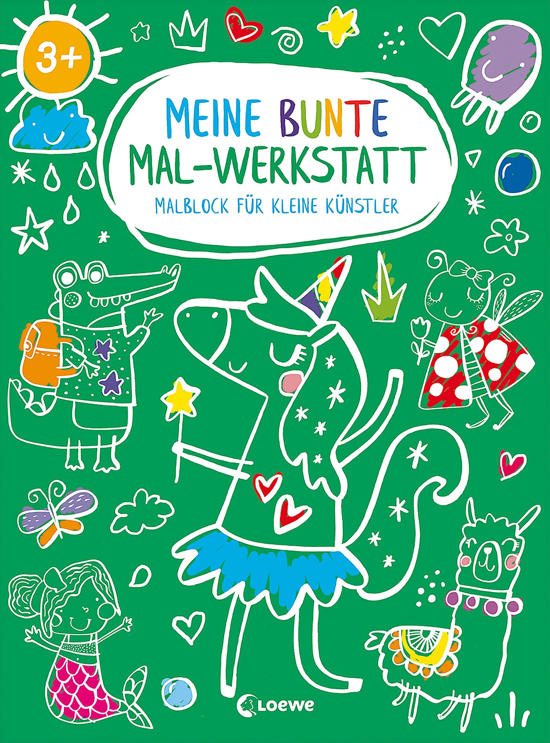 Meine bunte Mal-Werkstatt - Malblock für kleine Künstler - Einhorn: Block zum Ausmalen mit 24 lustigen Motiven für Kinder ab 3 Jahren Film, Art & Culture