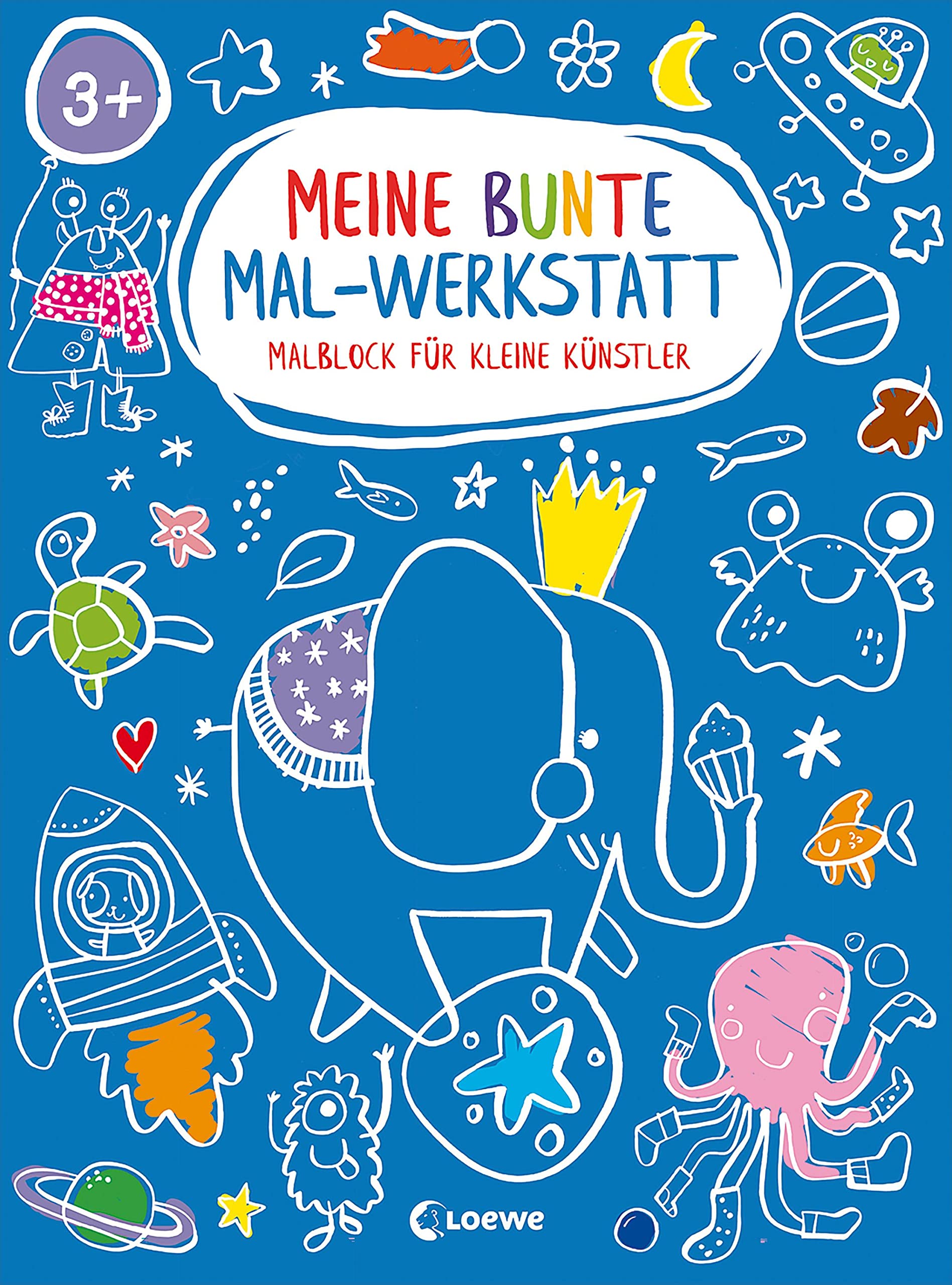 Meine bunte Mal-Werkstatt - Malblock für kleine Künstler - Elefant: Block zum Ausmalen mit 24 lustigen Motiven für Kinder ab 3 Jahren Film, Art & Culture
