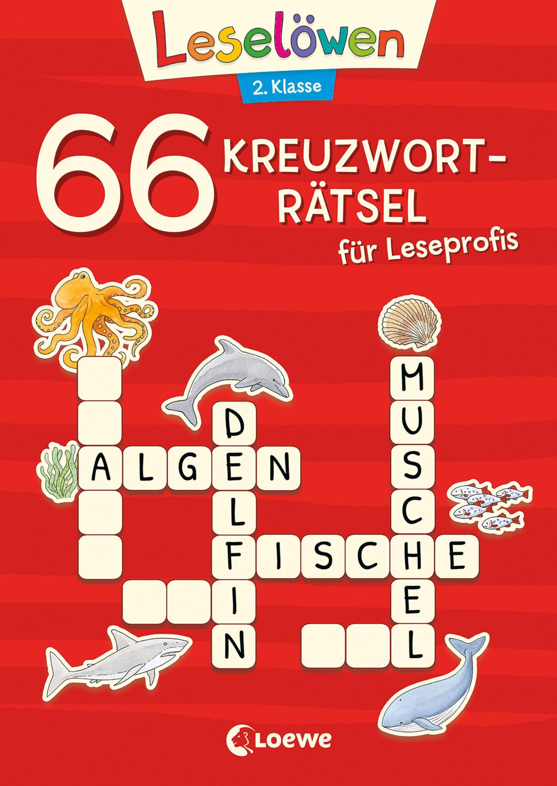 66 Kreuzworträtsel für Leseprofis - 2. Klasse (Rot) School books