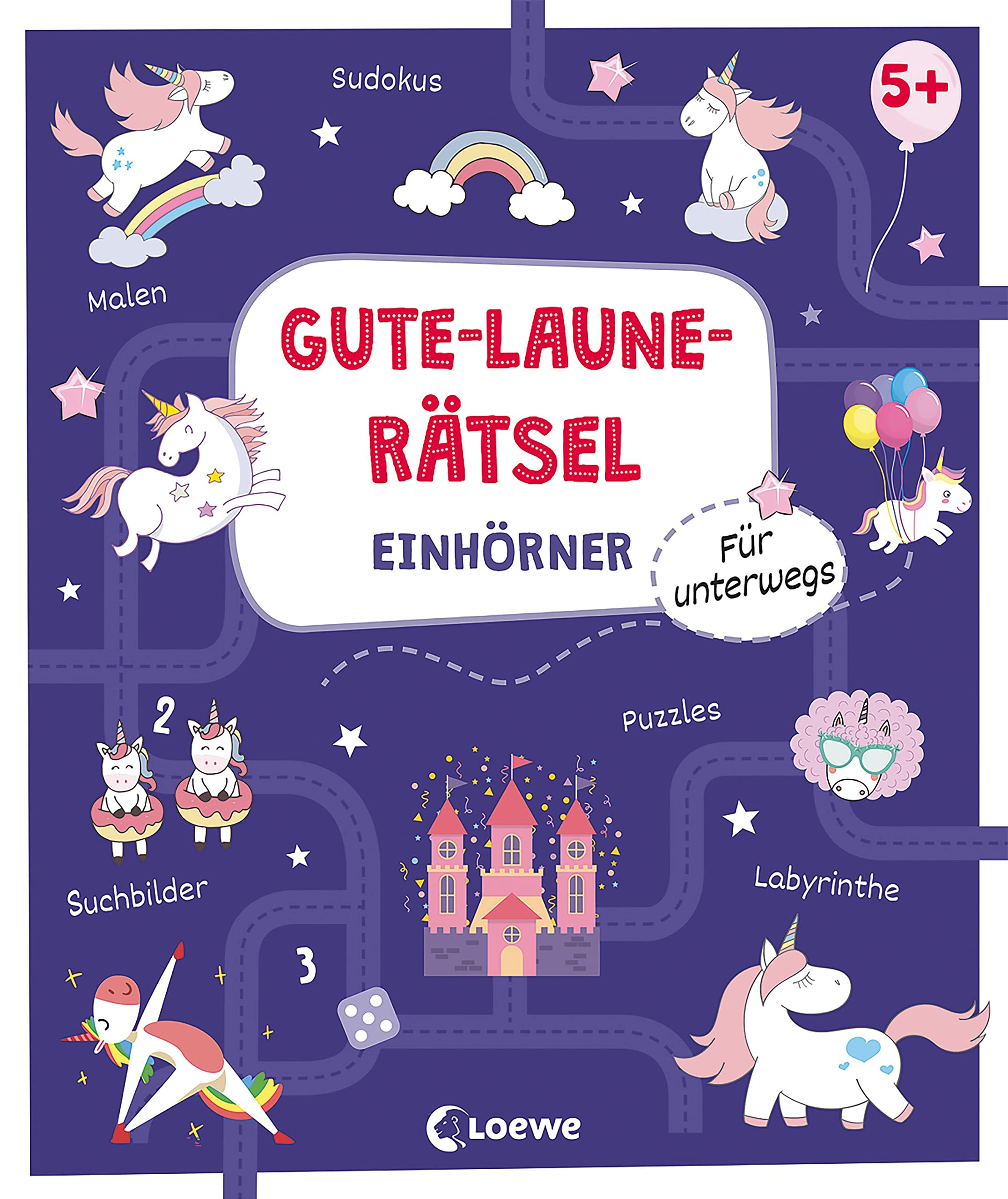 Gute-Laune-Rätsel für unterwegs - Einhörner: Lernspiel-Sammlung zum Rätseln und Malen für Kinder ab 5 Jahren Humour & Satire