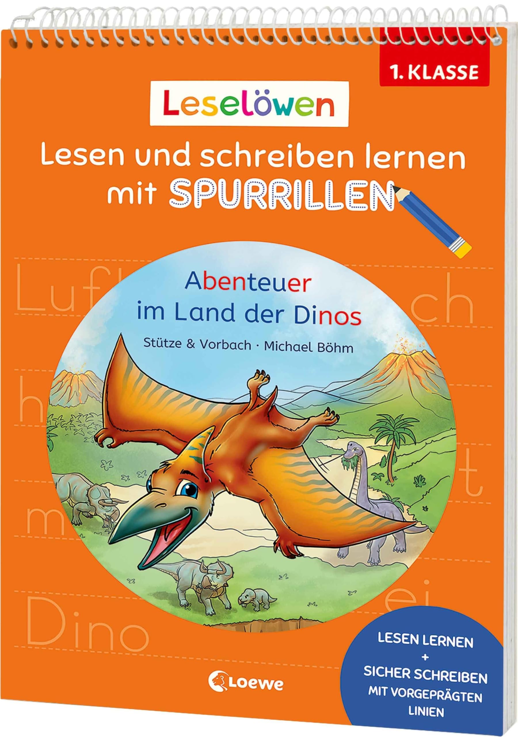Leselöwen - Lesen und schreiben lernen mit Spurrillen - Abenteuer im Land der Dinos School books
