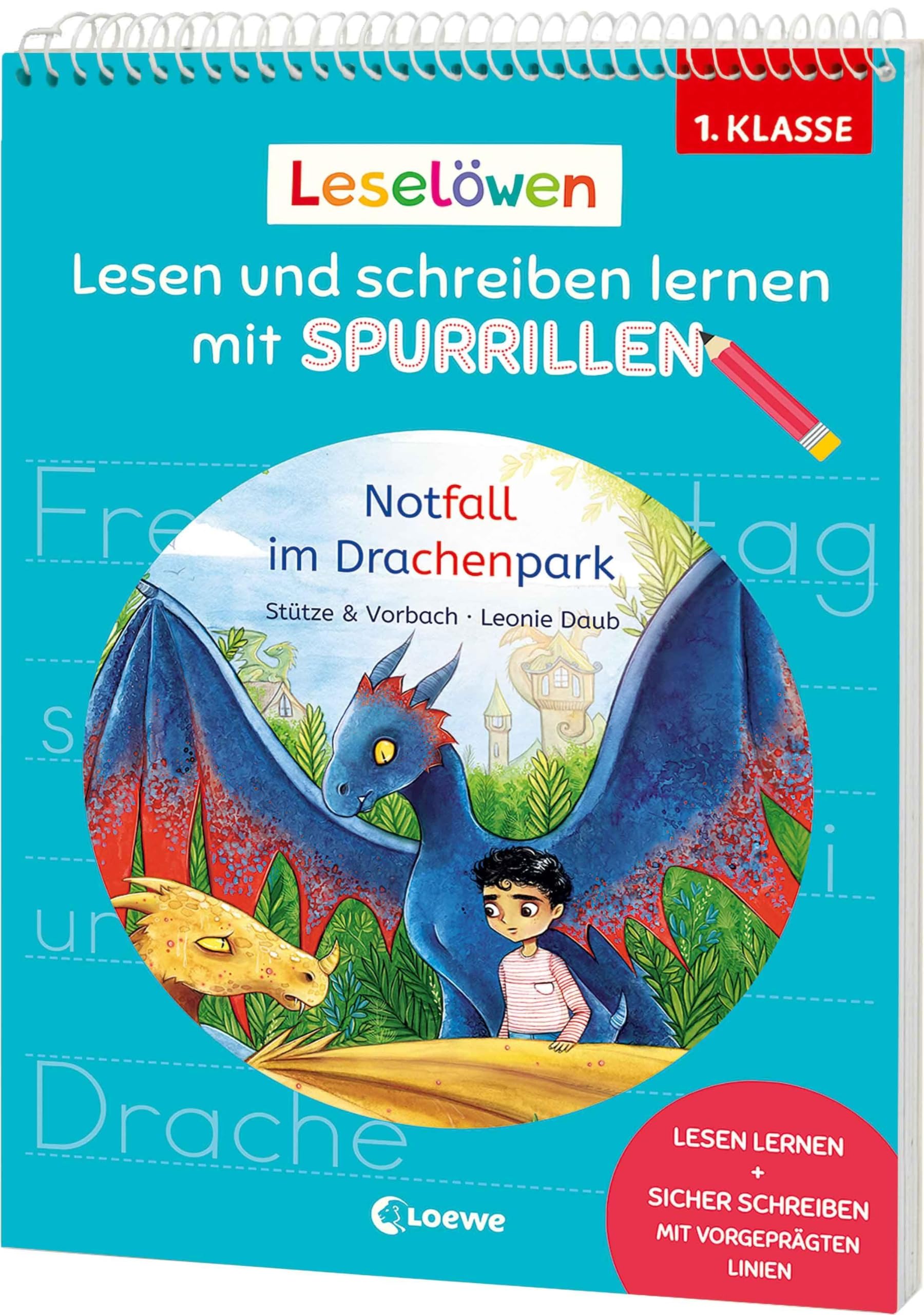 Leselöwen - Lesen und schreiben lernen mit Spurrillen - Notfall im Drachenpark School books