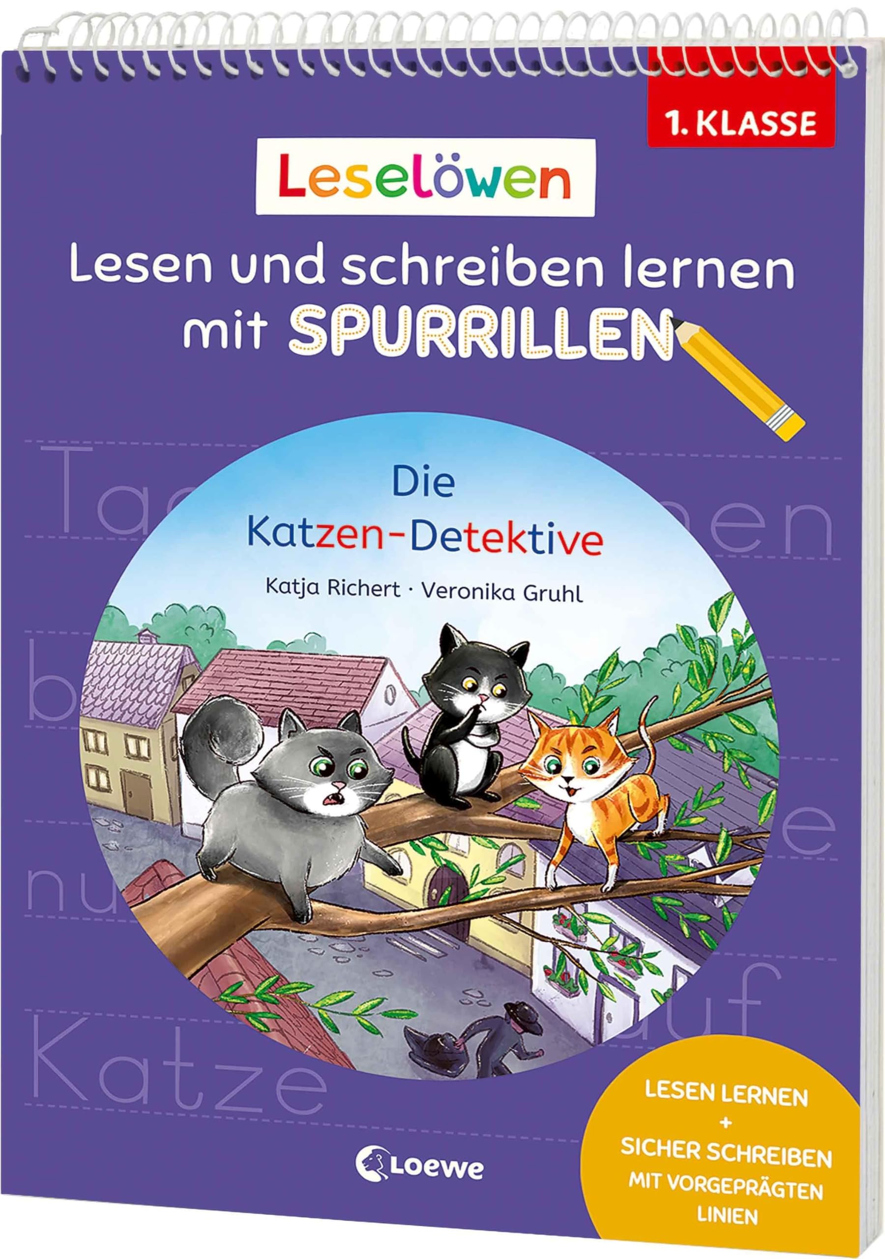 Leselöwen - Lesen und schreiben lernen mit Spurrillen - Die Katzen-Detektive School books