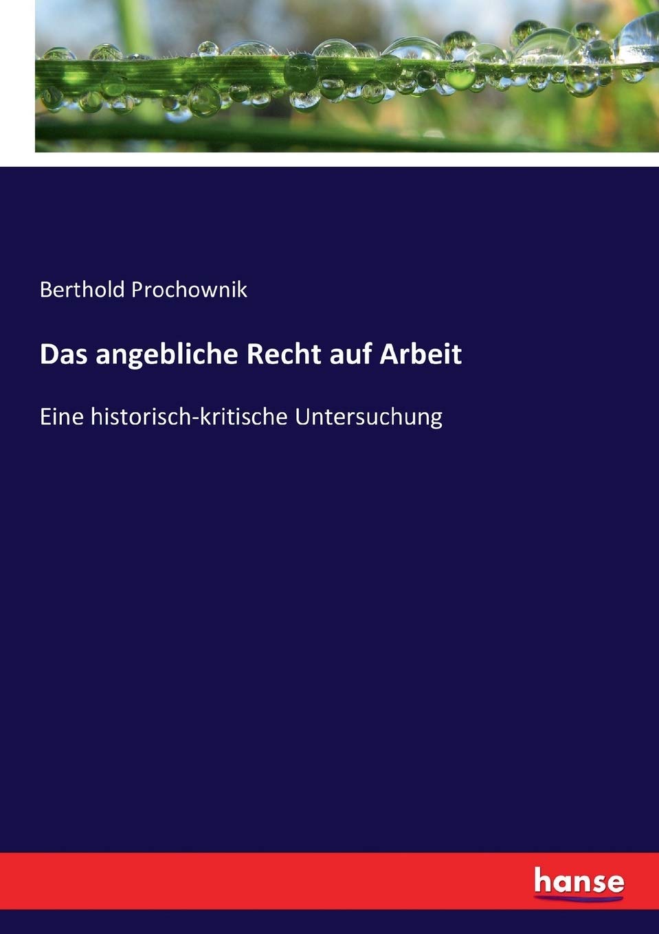 Das angebliche Recht auf Arbeit: Eine historisch-kritische Untersuchung Law