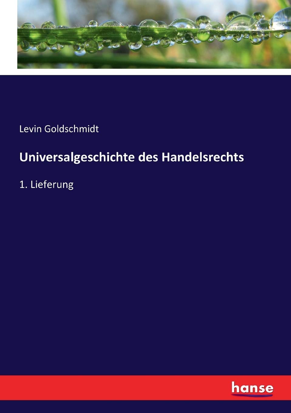 Universalgeschichte des Handelsrechts: 1. Lieferung Law