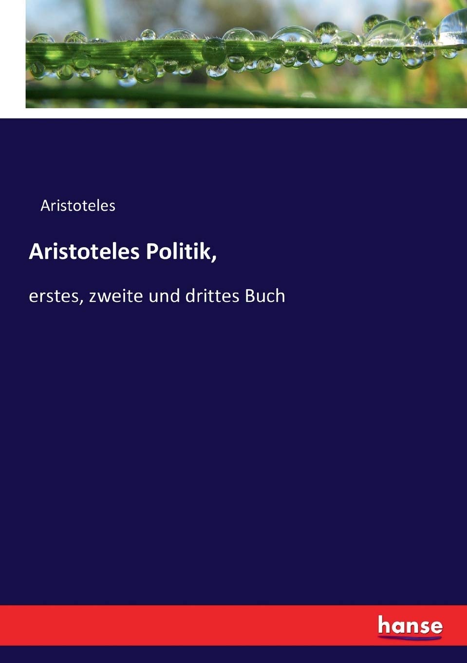 Aristoteles Politik,: erstes, zweite und drittes Buch Law