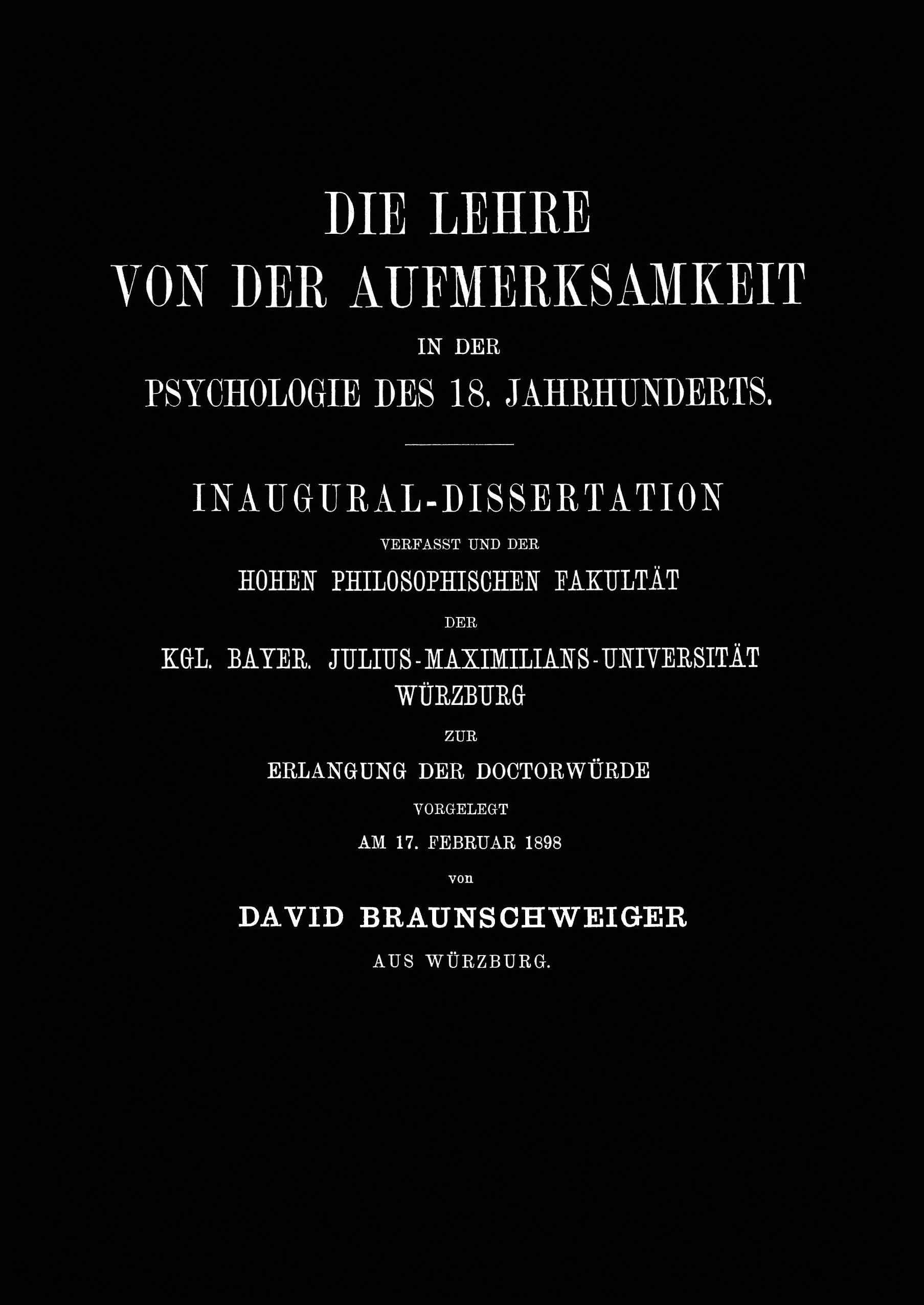 Die Lehre von der Aufmerksamkeit in der Psychologie des 18. Jahrhunderts book