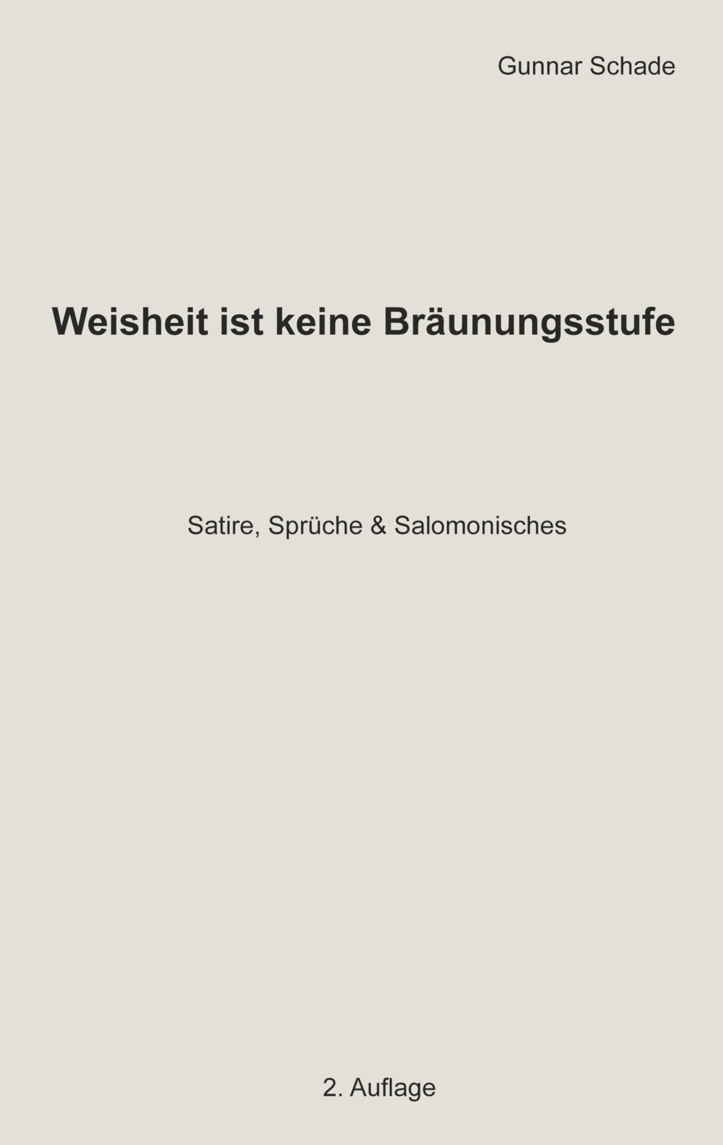 Weisheit ist keine Bräunungsstufe: Satire, Sprüche und Salomonisches Humour & Satire