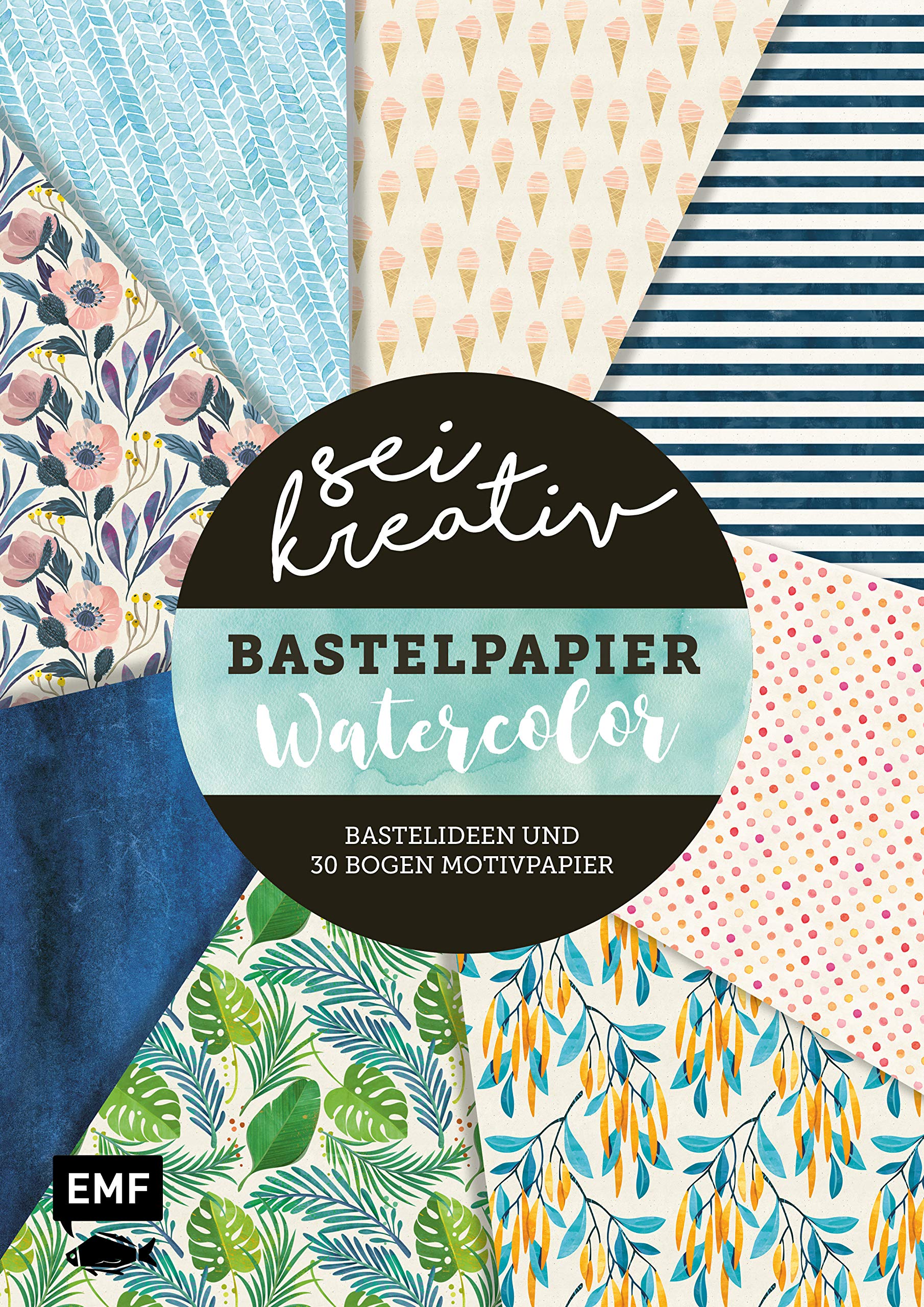 Sei kreativ! - Bastelpapier Watercolor - Bastelideen und 30 Bogen Motivpapier in 2 Stärken (120 g/qm, 250 g/qm) Hobbies & Crafts