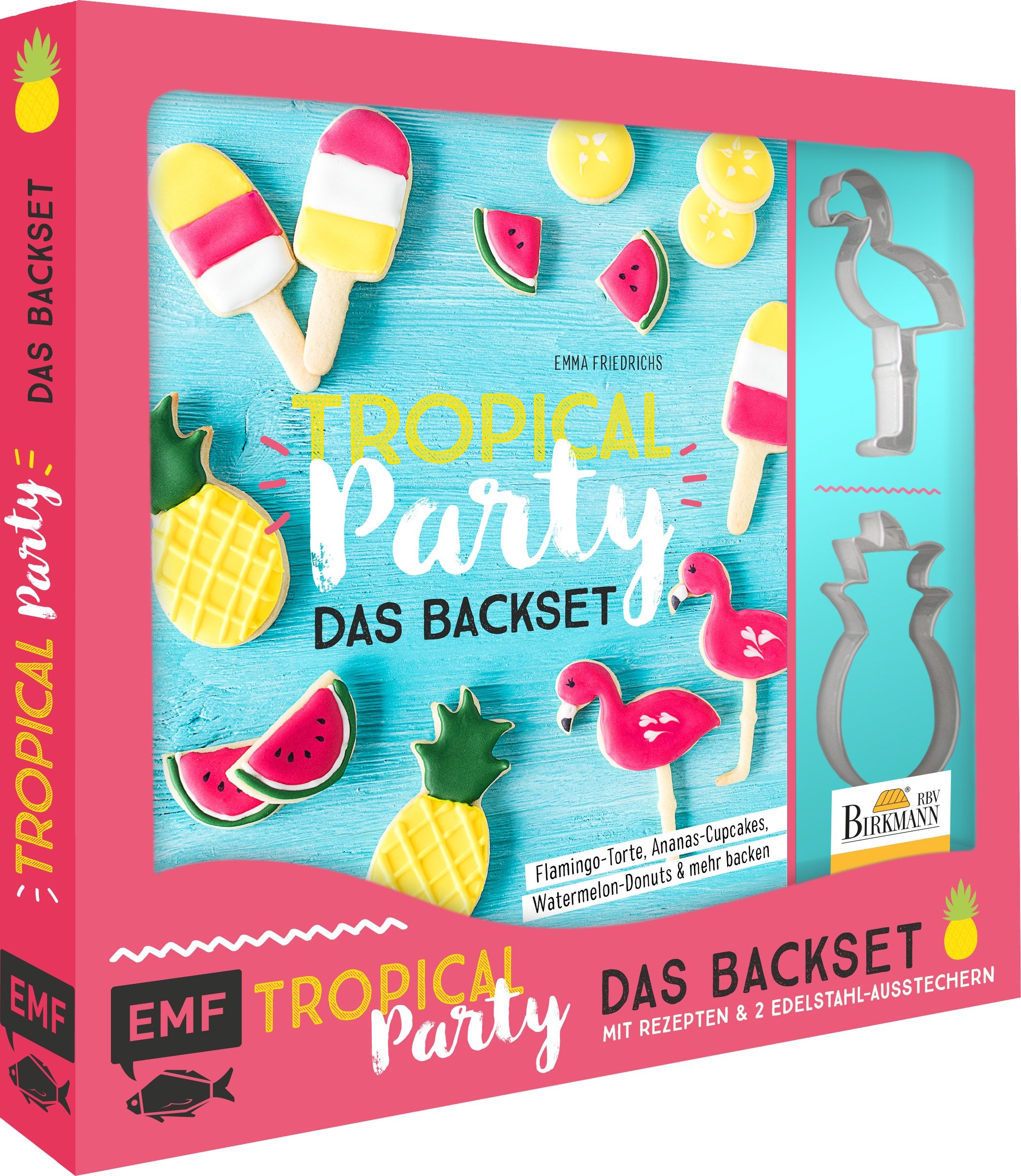 Tropical Party - das Backset mit Rezepten und Ananas- und Flamingo-Ausstecher aus Edelstahl - Limitierte Sonderausgabe Leisure, Home & Garden