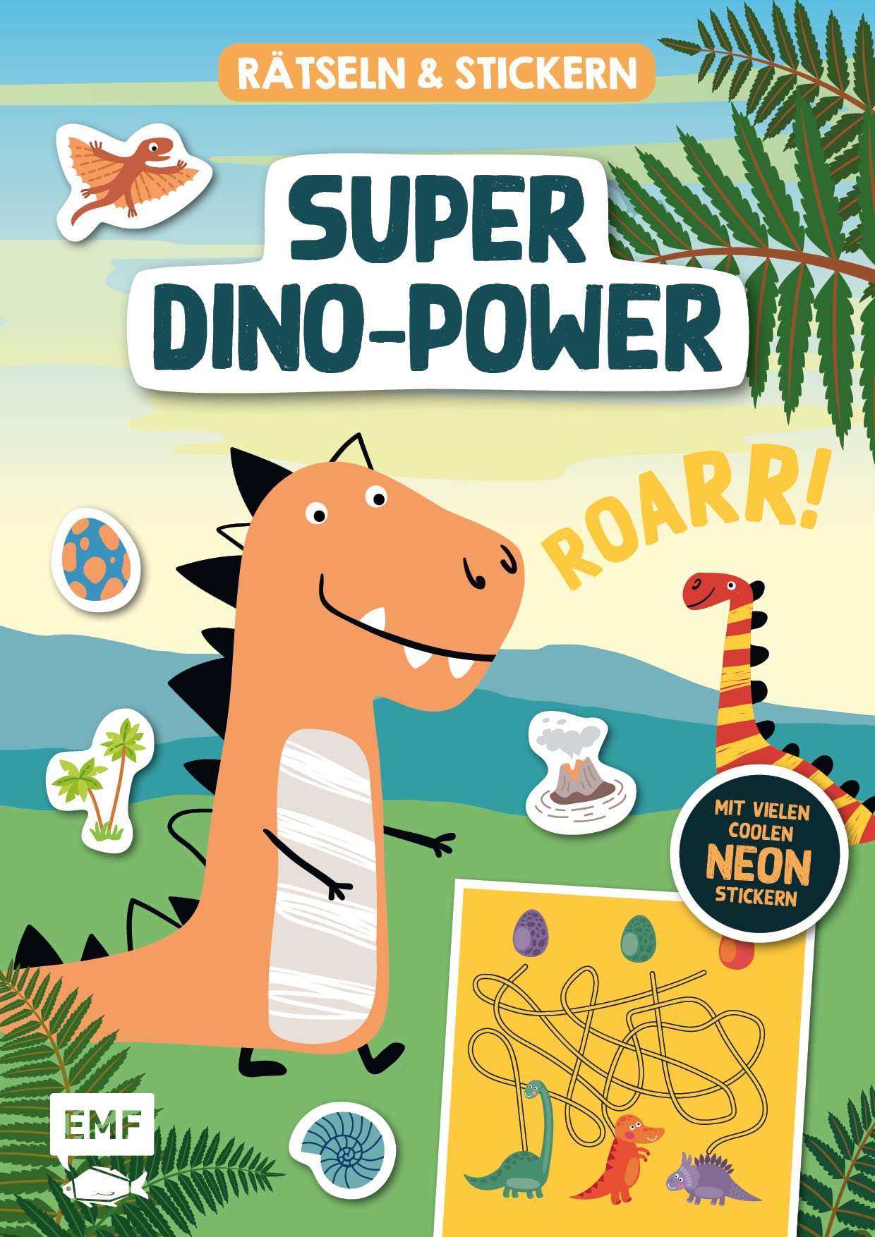 Rätseln und Stickern – Super-Dino-Power: Mit vielen coolen Neon-Stickern: Für kleine Dinosaurier-Fans ab 4 Jahren Leisure & Fun