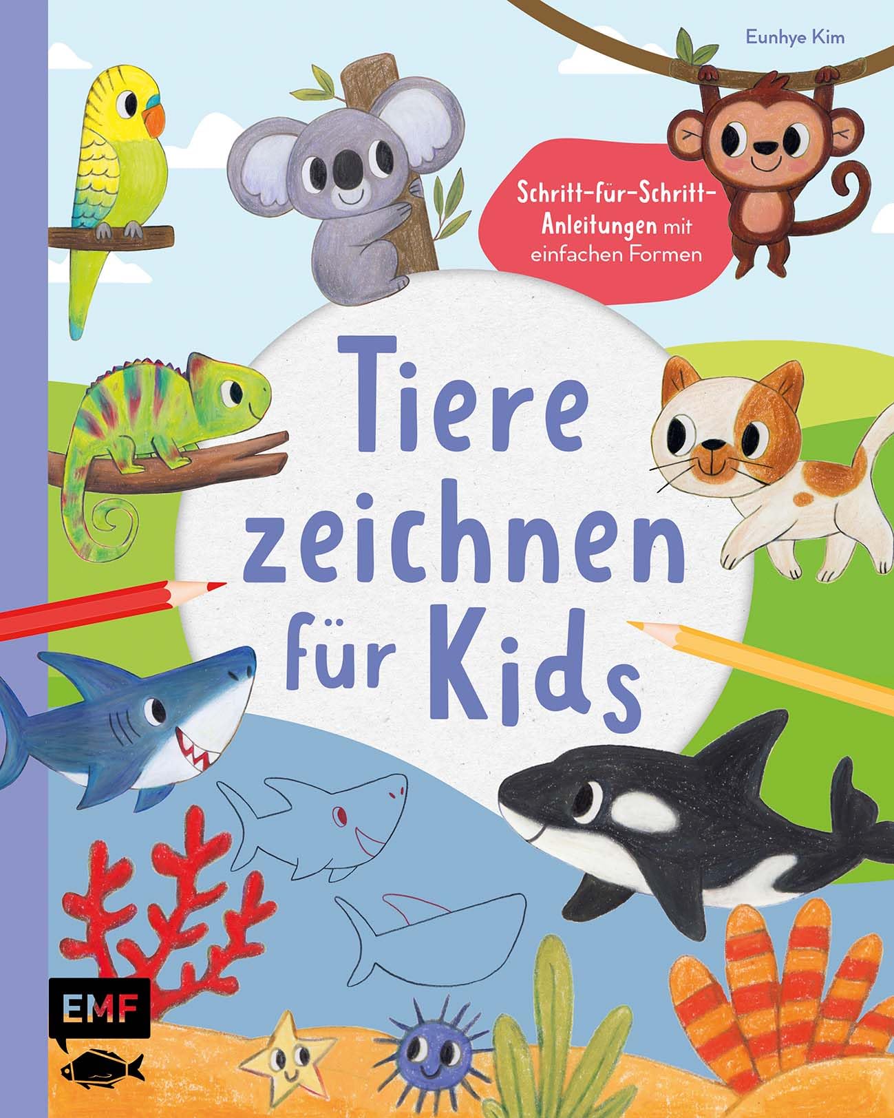 Tiere zeichnen für Kids - Über 100 kunterbunte Lieblingstiere mit einfachen Formen Schritt-für-Schritt malen lernen Non-fiction