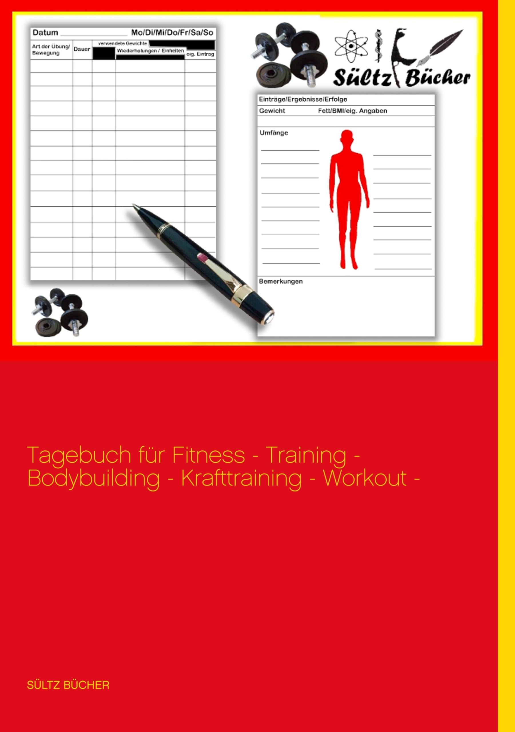 Tagebuch für Fitness - Training - Bodybuilding - Krafttraining - Workout - XXL Leisure, Home & Garden