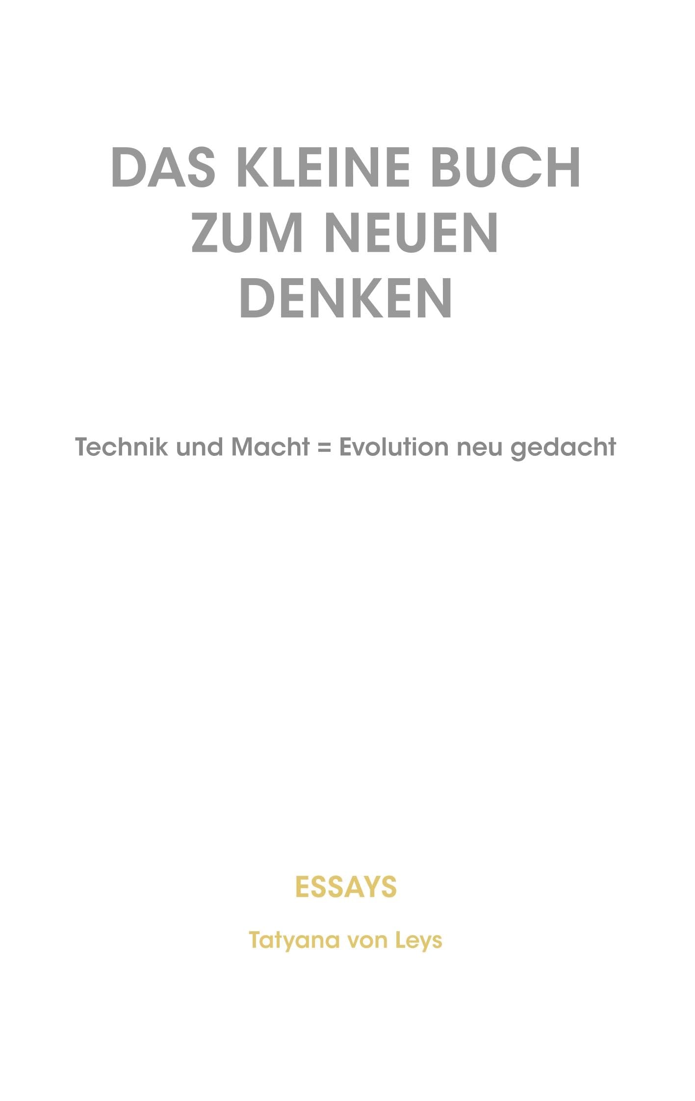 Das kleine Buch zum neuen Denken Contemporary literature
