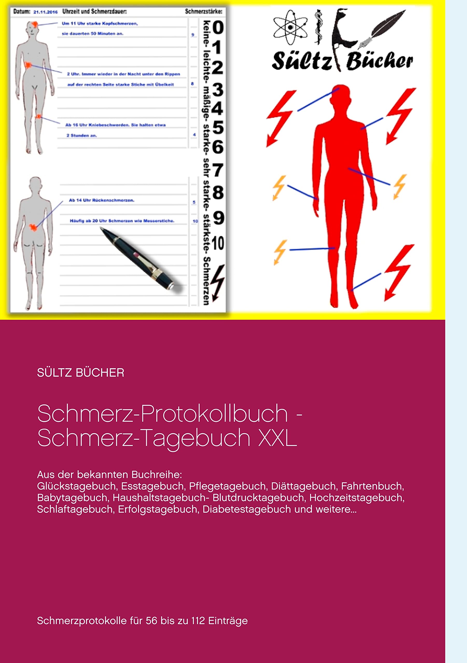 Schmerz-Protokollbuch - Schmerz-Tagebuch XXL Leisure, Home & Garden