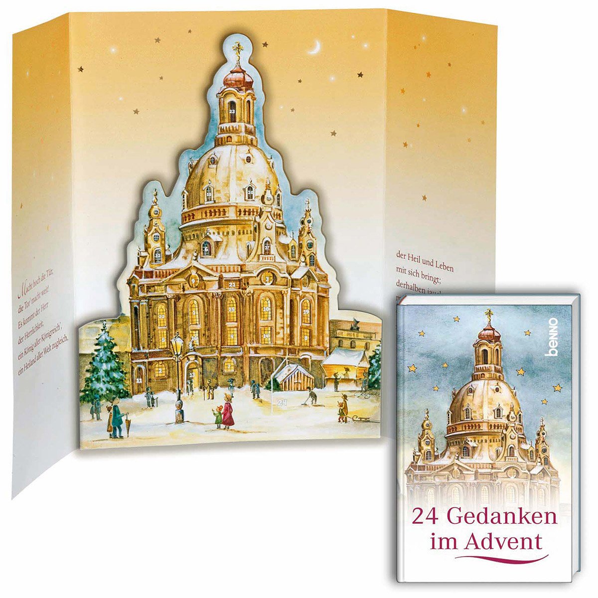 Große Adventskalender-Karte mit Buch: 'Dresdner Frauenkirche' Calendars