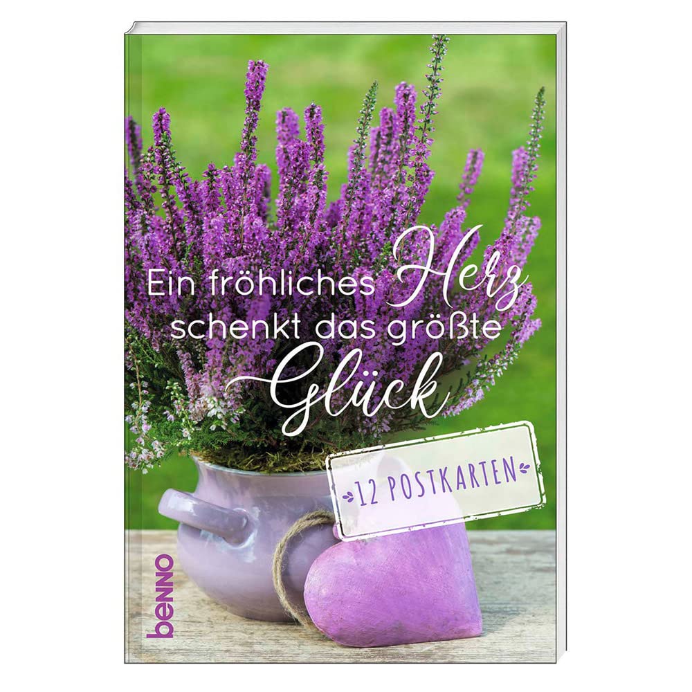 Postkartenbuch »Ein fröhliches Herz schenkt das größte Glück«: 12 Postkarten mit Besenheidemotiven Lifestyle