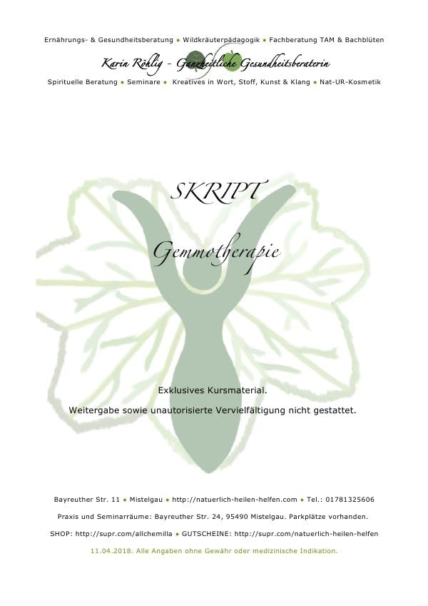 Product Image: Kursinterne Skripte / Gemmotherapie