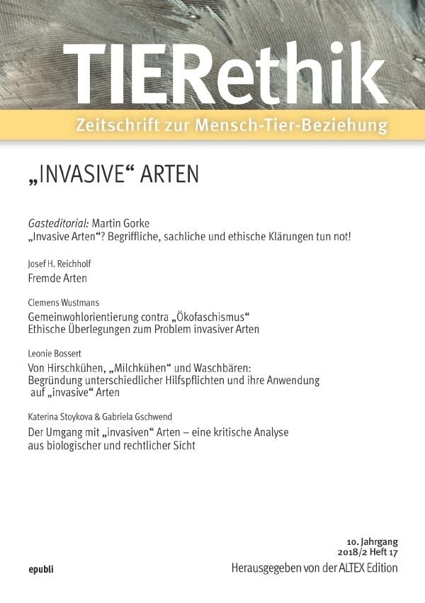 TIERethik (10. Jahrgang 2018/2): Zeitschrift zur Mensch-Tier-Beziehung Pets