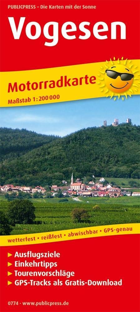 Vogesen: Motorradkarte mit Ausflugszielen, Einkehr- & Freizeittipps, wetterfest, reißfest, abwischbar, GPS-genau. 1:200000 (Motorradkarte: MK) Leisure, Home & Garden
