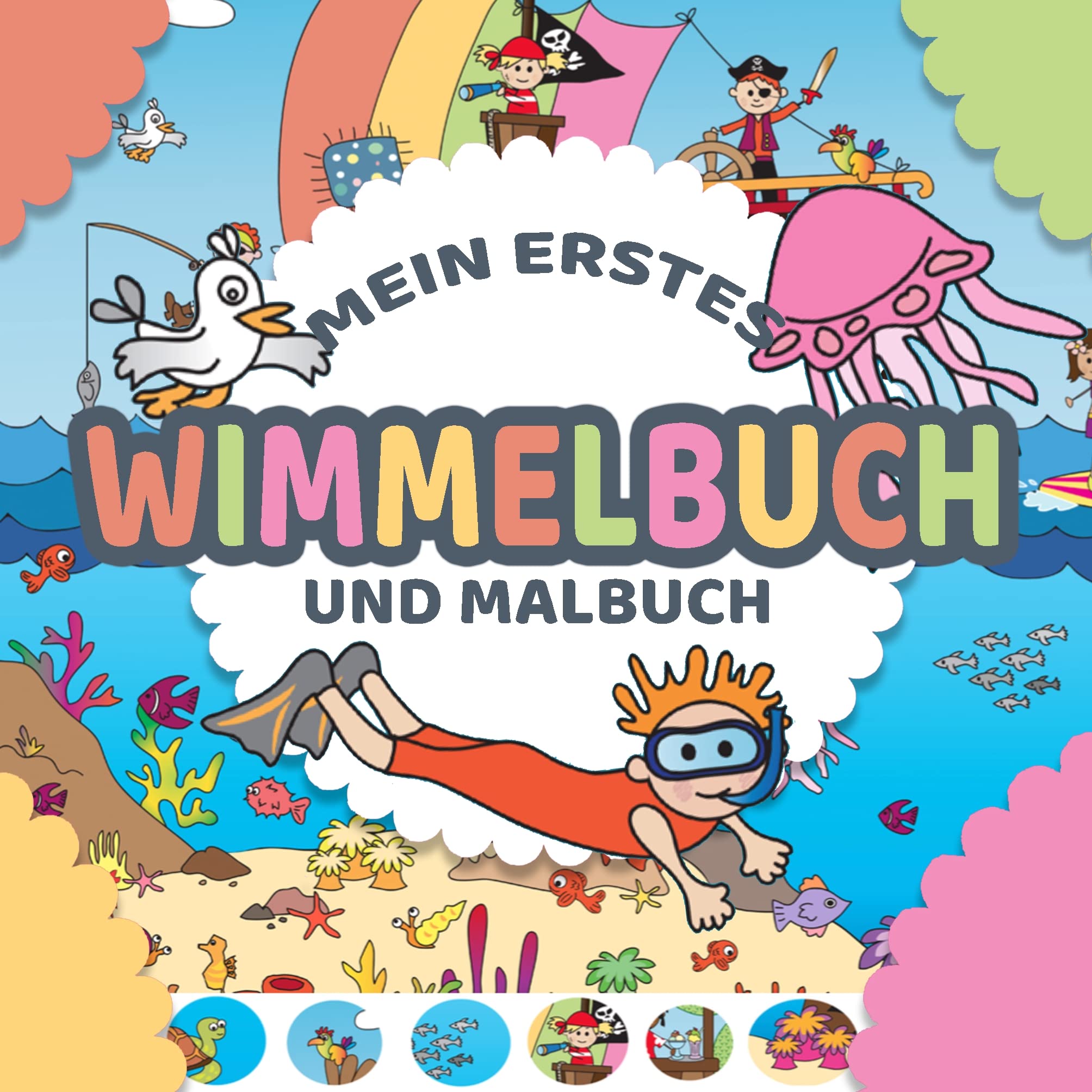 Mein erstes Wimmelbuch und Malbuch für Kinder in einem - Wimmelbilderbuch und einfache Ausmalbilder für Kinder ab 1 bis 2 Jahre: Das neue Wimmelbuch und Kinder Malbuch Novels & Short Stories