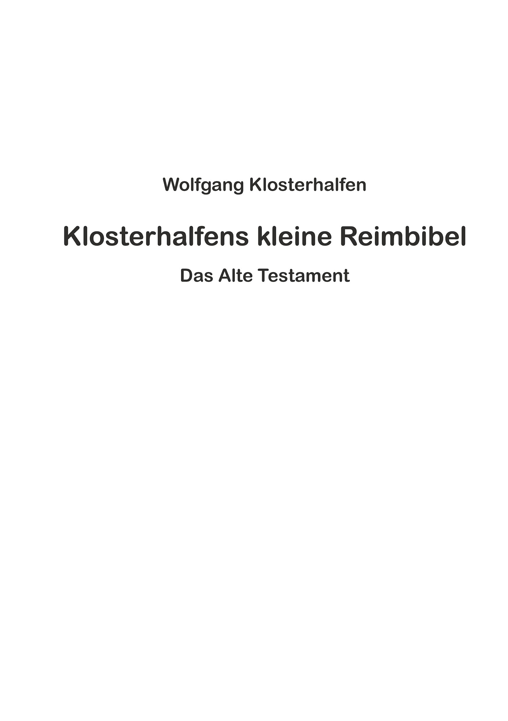 Klosterhalfens kleine Reimbibel Poetry