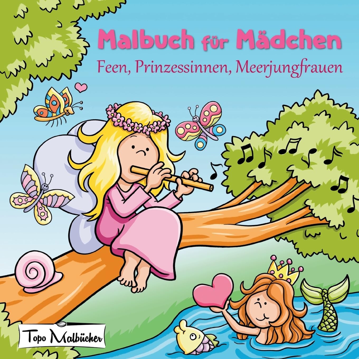 Malbuch für Mädchen: Feen, Prinzessinnen, Meerjungfrauen Manga