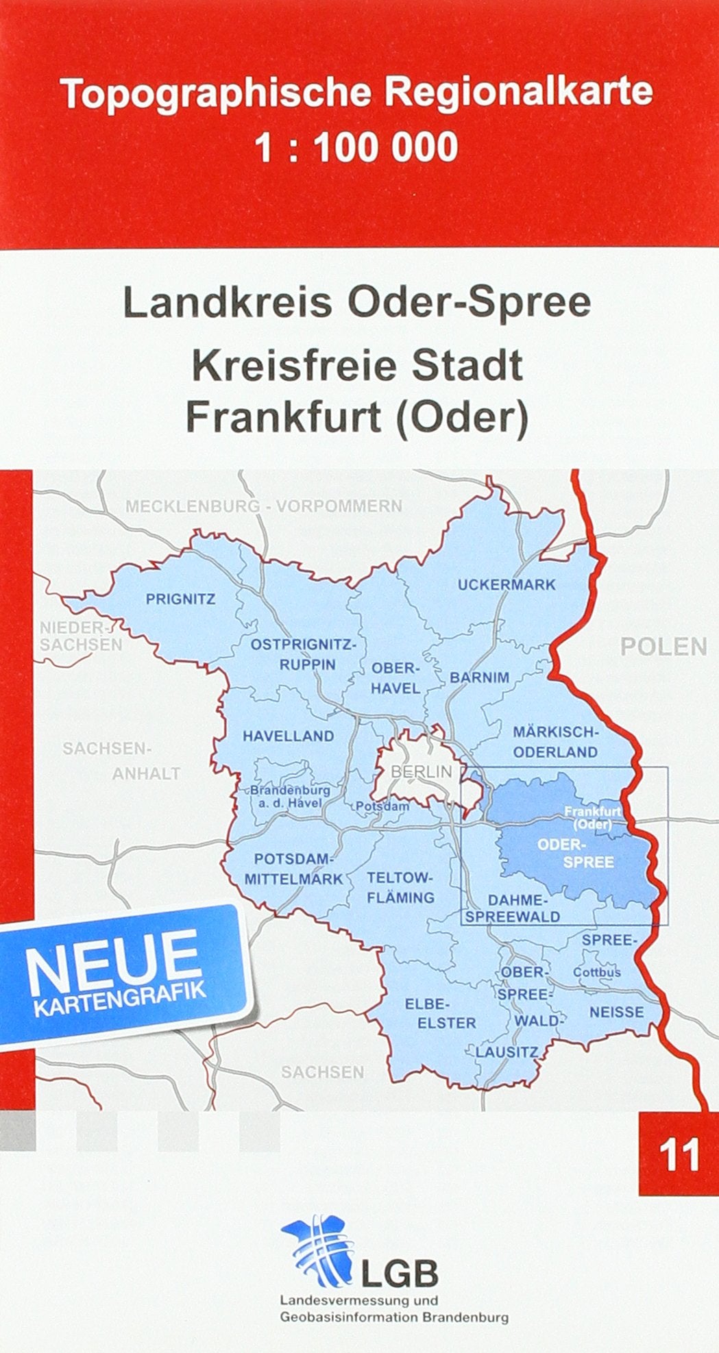 Landkreis Oder-Spree / Kreisfreie Stadt Frankfurt(Oder) 1 : 100 000 Maps & Plans
