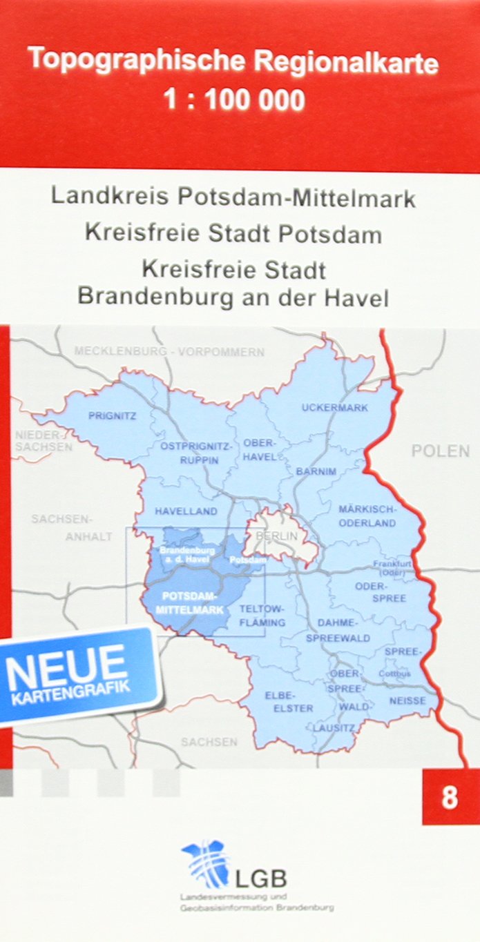 Landkreis Potsdam-Mittelmark. Kreisfreie Stadt Potsdam. Kreisfreie Stadt Brandenburg a. d. Havel (Topographische Regionalkarte 1:100000, Land Brandenburg) Leisure, Home & Garden