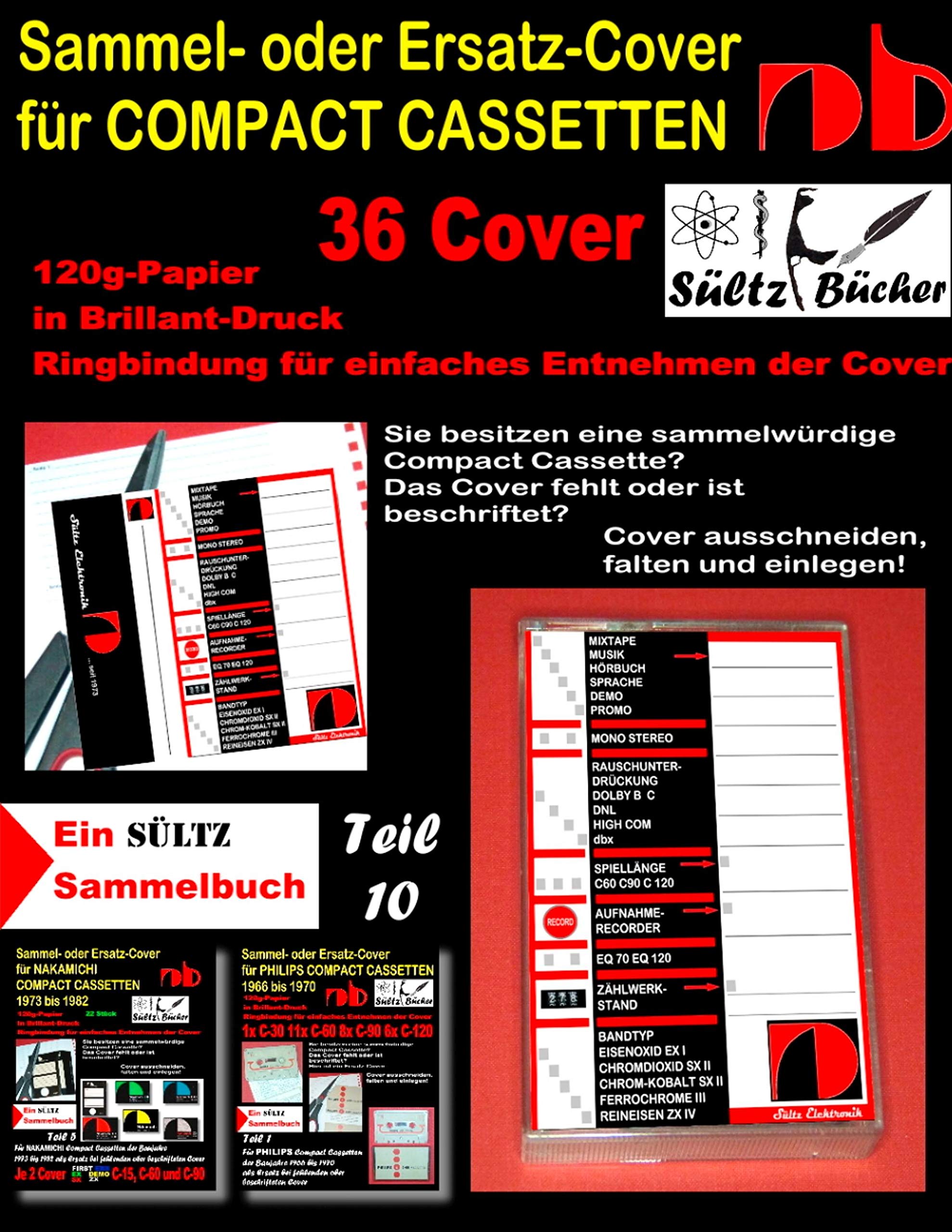 Sammel- oder Ersatz-Cover für Compact Cassetten: Brillantdruck auf 120g Fotopapier - 38 Cassetten-Cover Hobbies & Crafts