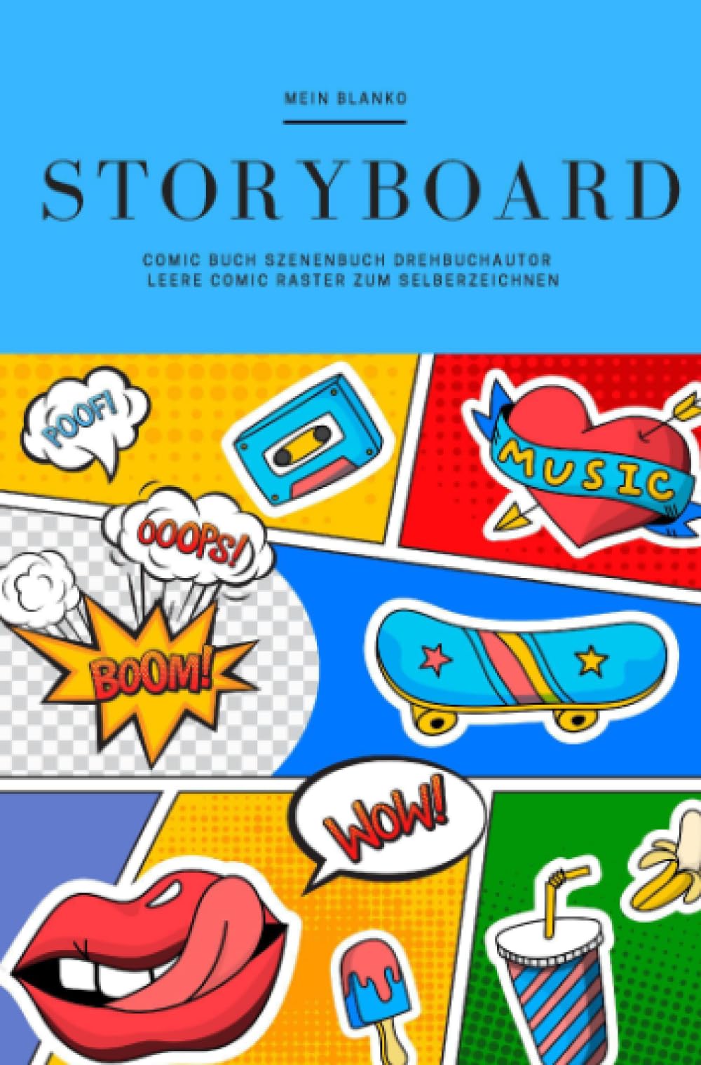 Mein Blanko Storyboard Comic Buch Szenenbuch Drehbuchautor Leere Comic Raster zum Selberzeichnen Manga