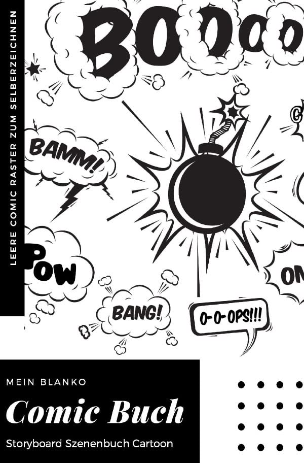 Mein Blanko Comic Buch Storyboard Szenenbuch Cartoon Leere Comic Raster zum Selberzeichnen Manga