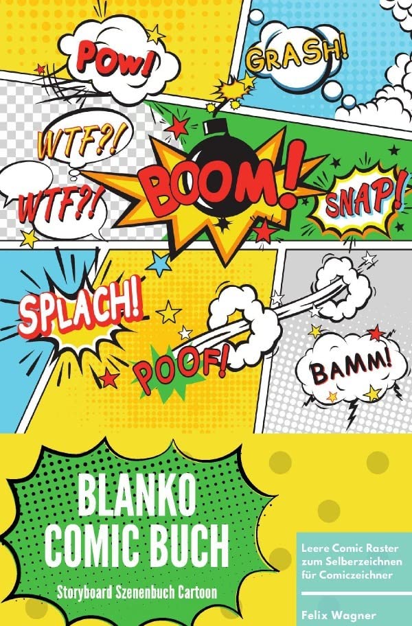 Blanko Comic Buch Storyboard Szenenbuch Cartoon Leere Comic Raster zum Selberzeichnen für Comiczeichner Manga