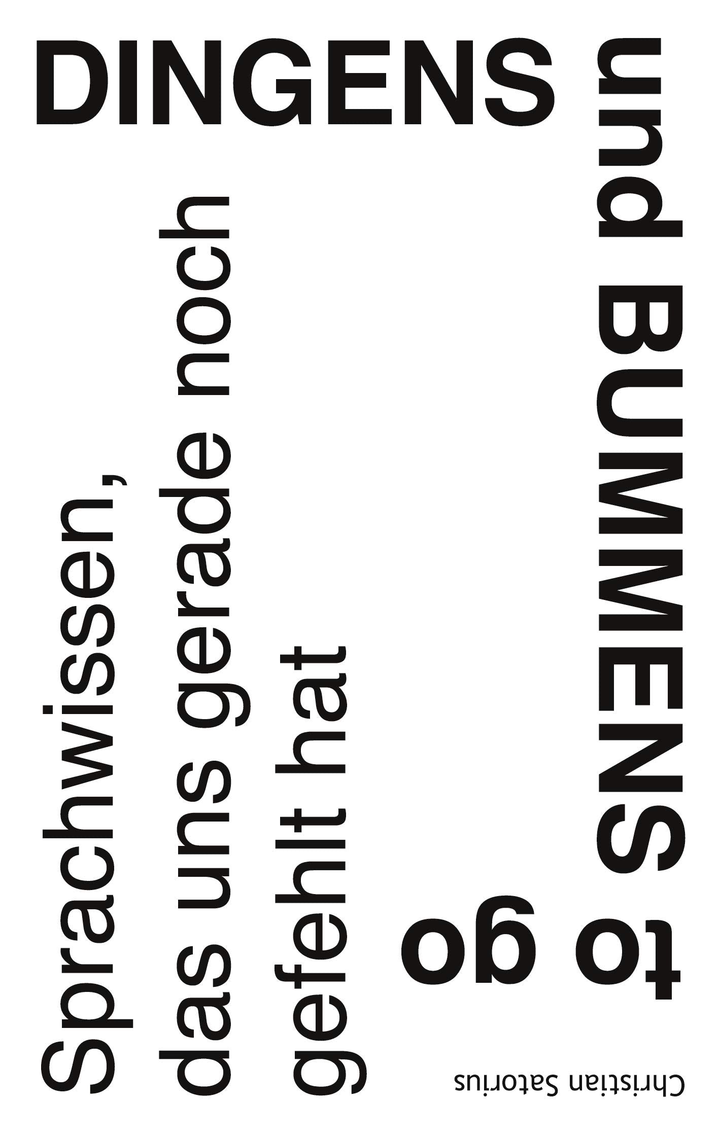 Dingens und Bummens to go General education