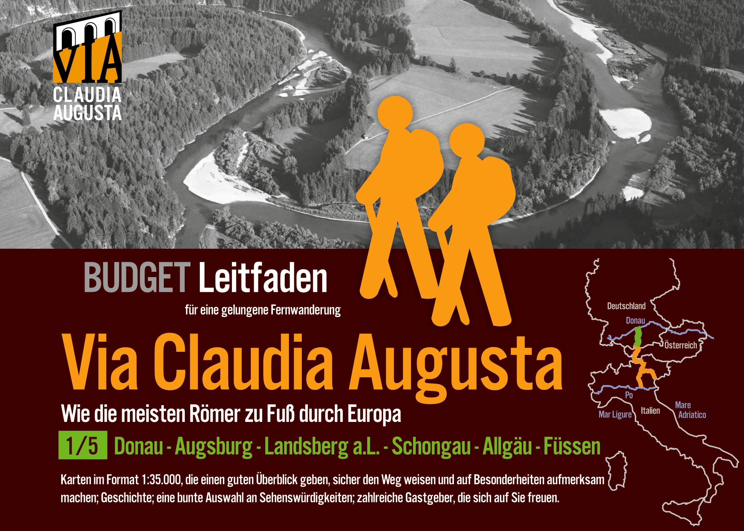 Fern-Wander-Route Via Claudia Augusta 1/5 Budget: Leit-Faden für eine gelungene Fern-Wanderung (schwarz-weiß) (Fern-Wander-Route Via Claudia Augusta B U D G E T = schwarz-weiß) Leisure, Home & Garden