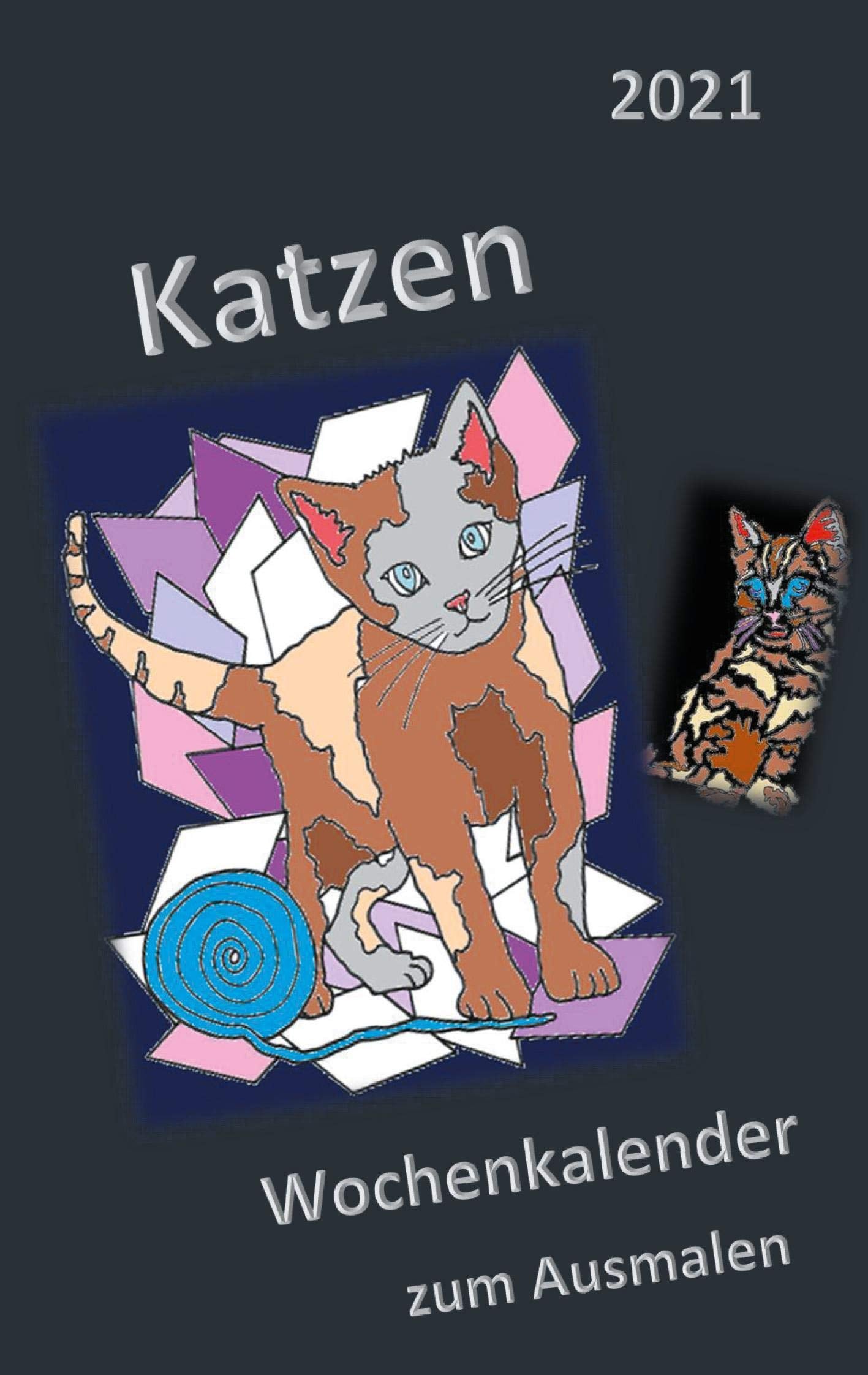 Katzen Ausmalkalender 2021: Wochenkalender Living & Furnishing