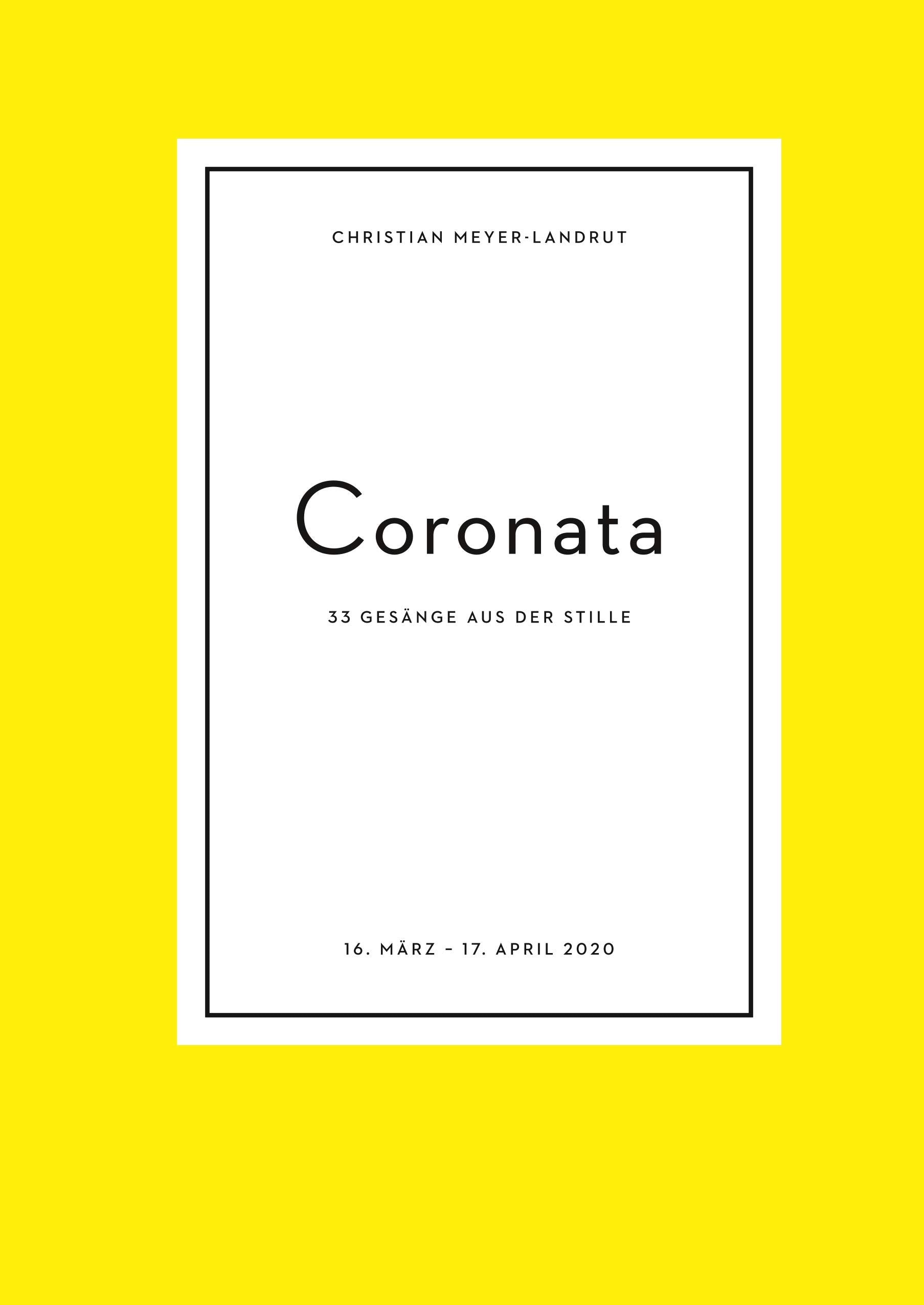 Coronata: 33 Gesänge aus der Stille Poetry