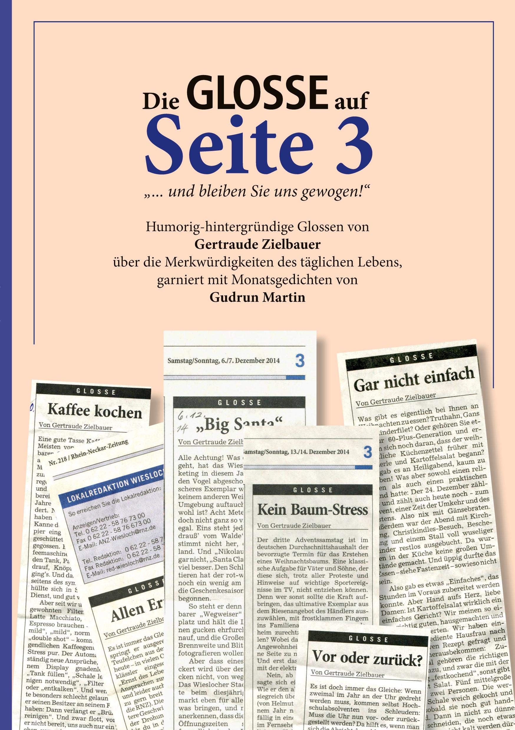Die Glosse auf Seite 3: ... und bleiben Sie uns gewogen! Contemporary literature