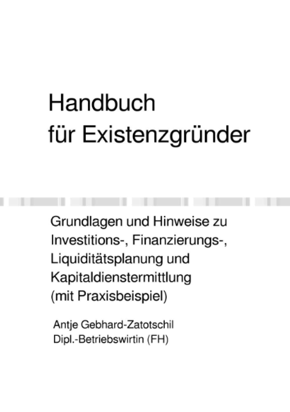 Handbuch für Existenzgründer - Grundlagen und Hinweise zu Investitions-, Finanzierungs-, Liquiditätsplanung und Kapitaldienstermittlung (mit Praxisbeispiel): Finanzielle Businessplanung Business, Finance & Career