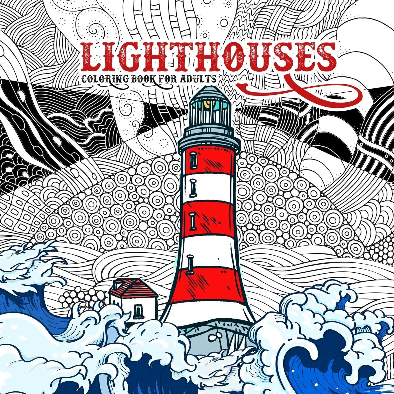 Lighthouses Coloring Book for Adults Film, Art & Culture