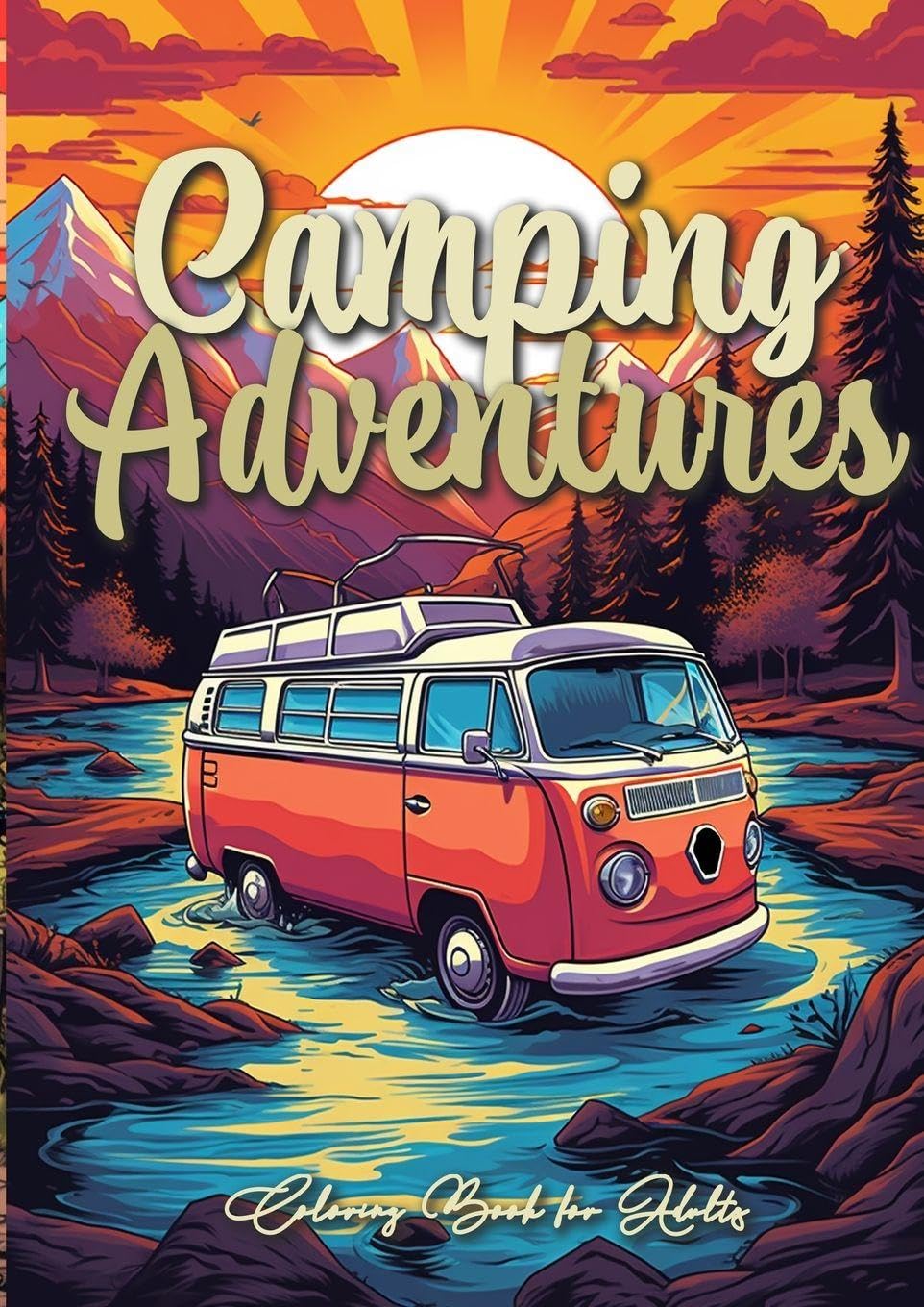 Camping Adventures Grayscale Coloring Book for Adults Hobbies & Crafts
