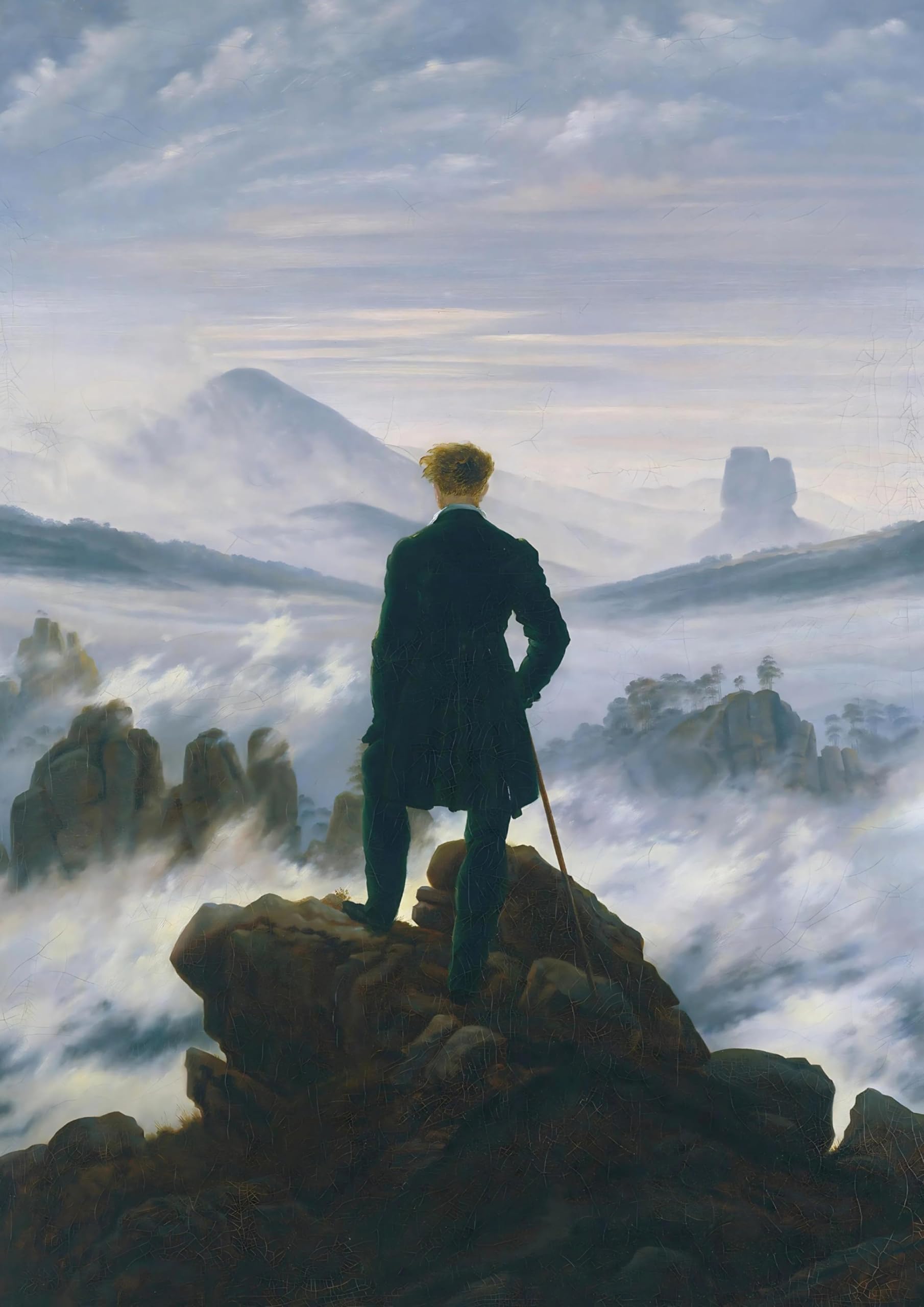 Notizbuch A4 kariert - 100 Seiten Soft Cover - Caspar David Friedrich: Der Wanderer über dem Nebelmeer Essays & Short Stories